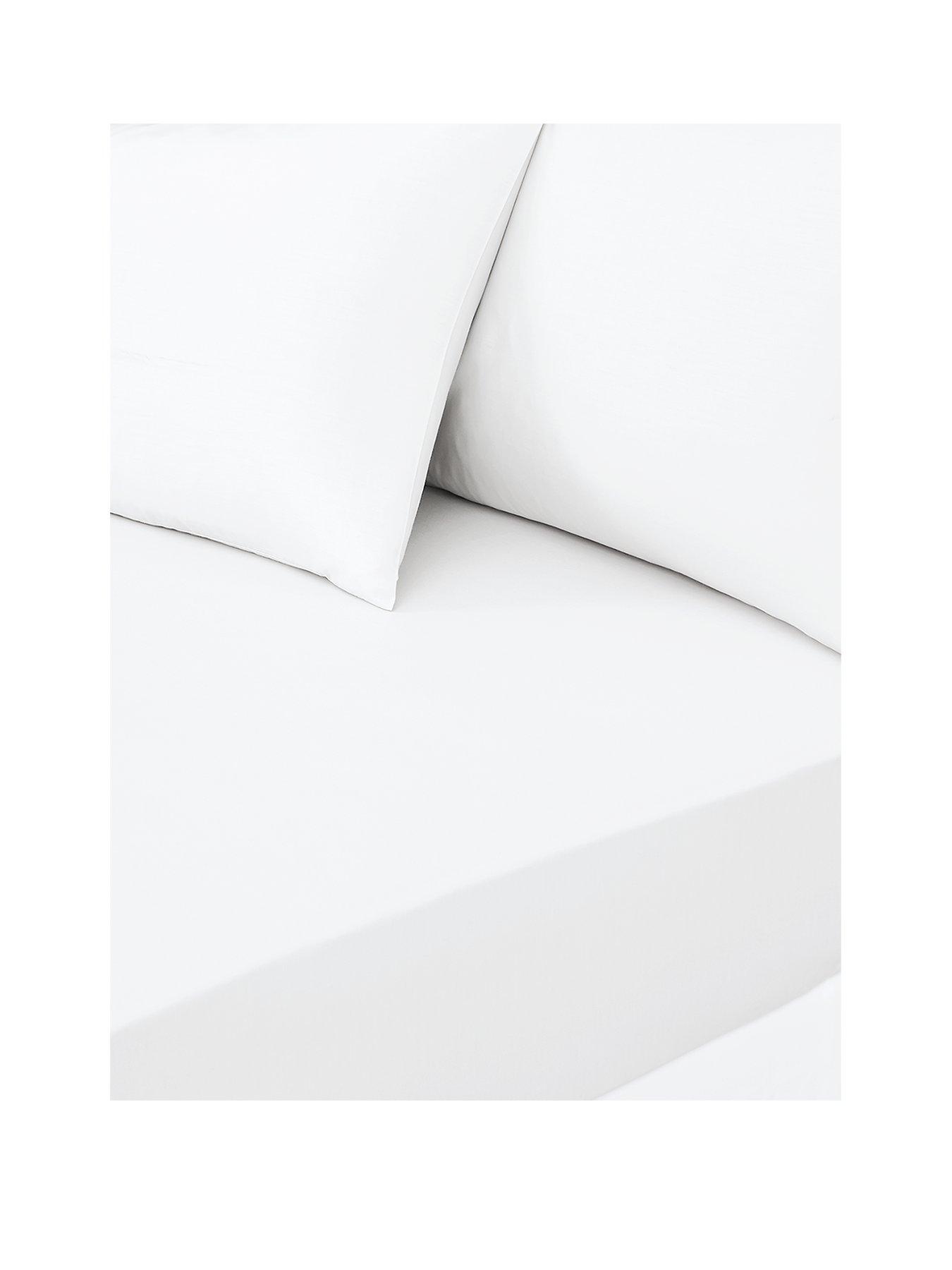 Product photograph of 180 Thread Count Percale 38 Cm Extra Deep Fitted Sheet - White from very.co.uk