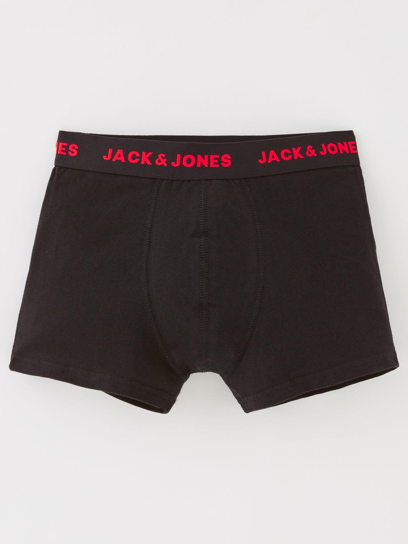 Image 2 of 2 of Jack & Jones Junior Boys 7 Pack Coloured Waistband Trunks - Black