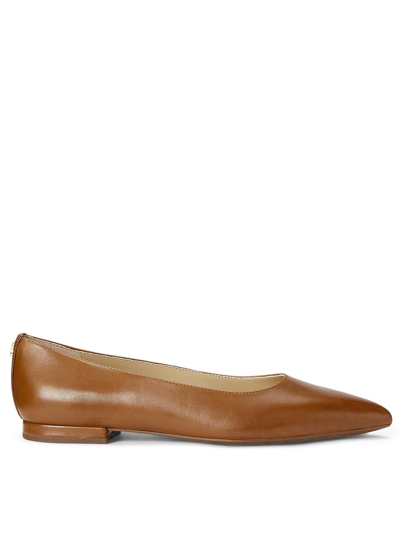 Lauren by Ralph Lauren Londyn Flat Ballet Pumps - Tan | very.co.uk