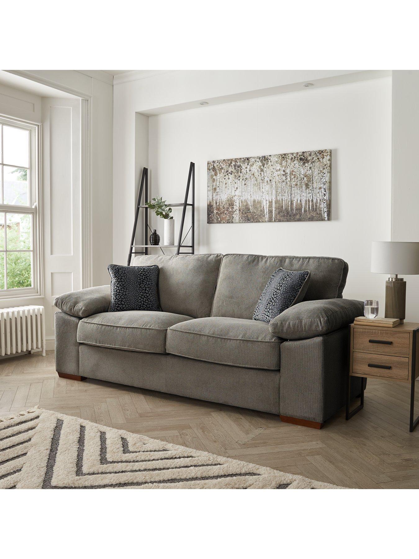 Product photograph of Dexter Fabric 3 Seater Sofa from very.co.uk
