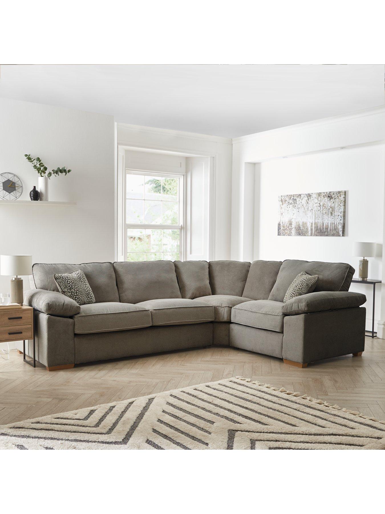 Product photograph of Very Home Dexter Fabric Right Hand Corner Sofa from very.co.uk