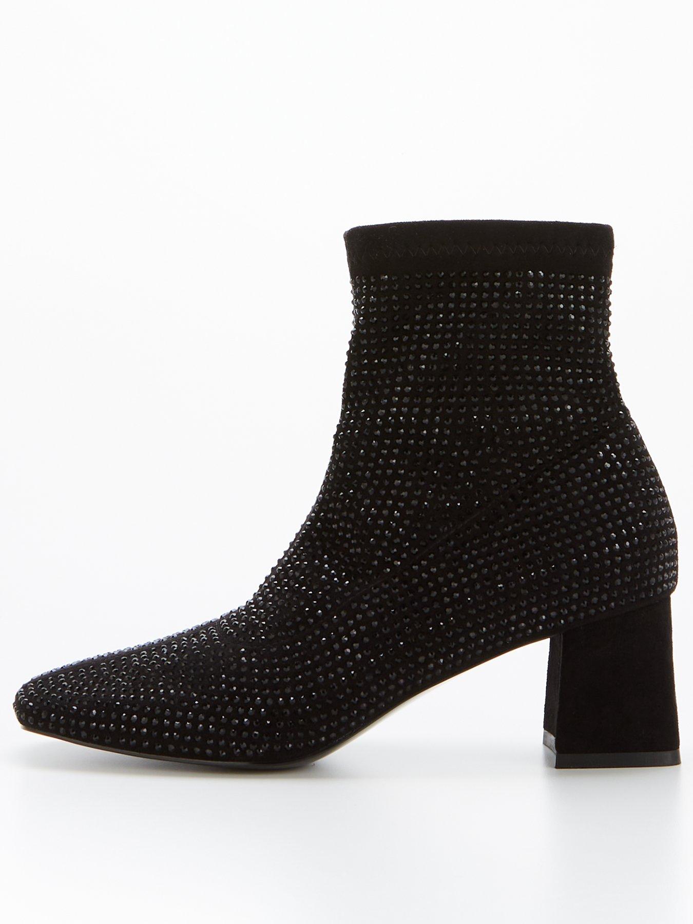 Black wide ankle boots hotsell