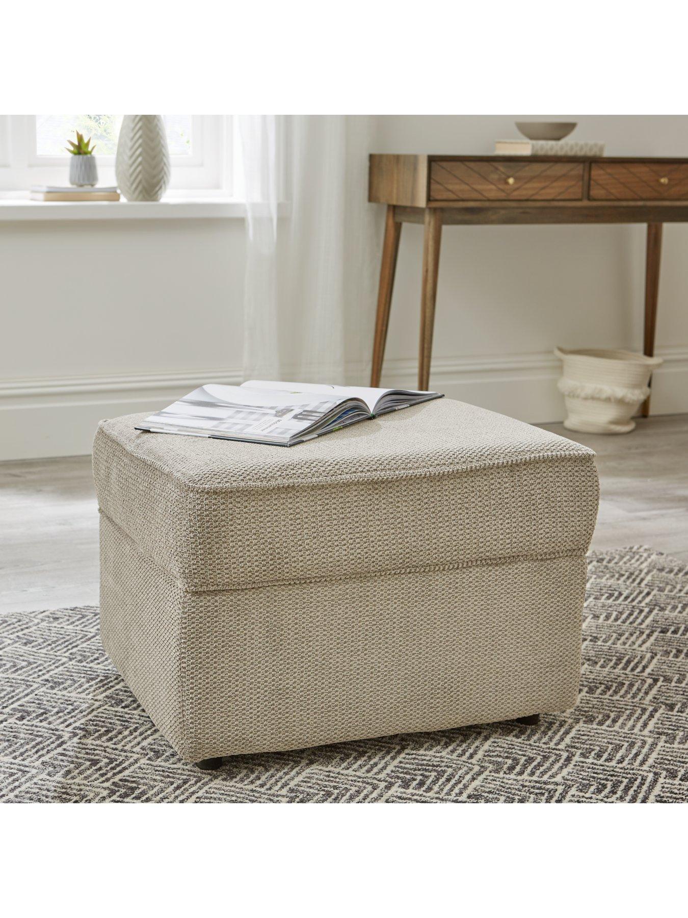 The Very Collection Dexter Fabric Storage Footstool - Made to Order in the UK - FSC® Certified