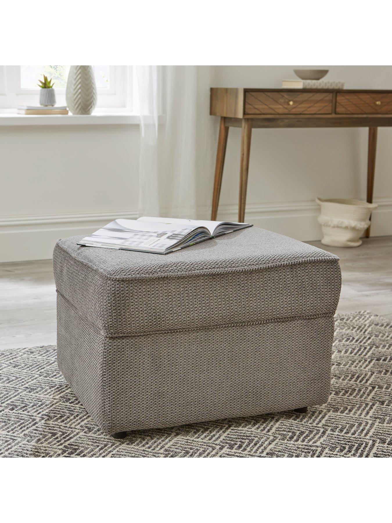 Very Home Dexter Fabric Storage Footstool - Made to Order in the UK