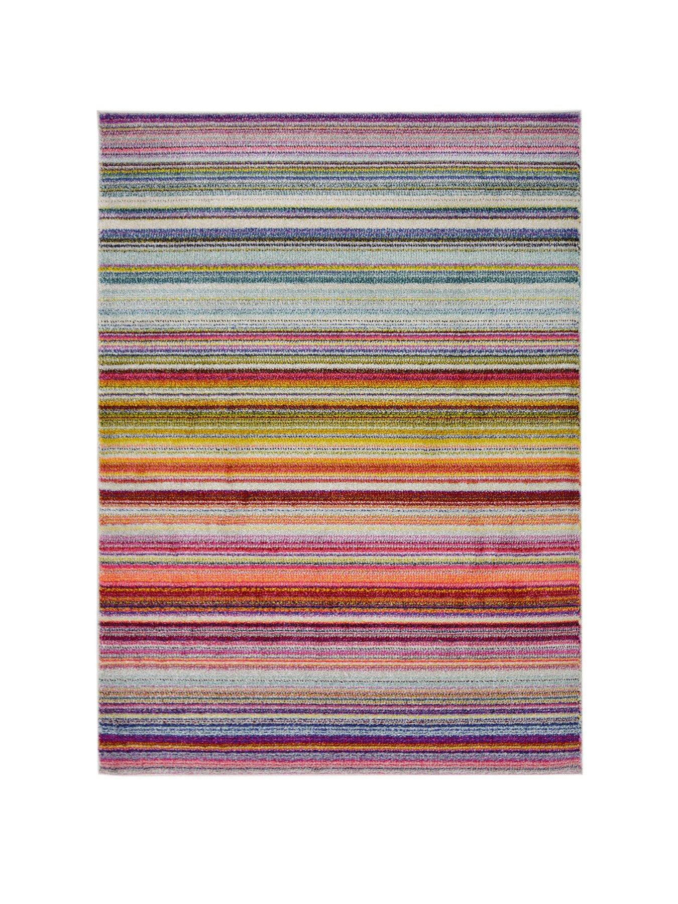 Image 2 of 4 of undefined Villa Multicoloured Stripe Rug - Multi
