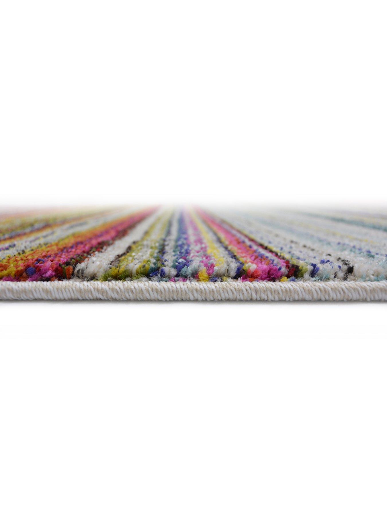 Image 4 of 4 of undefined Villa Multicoloured Stripe Rug - Multi