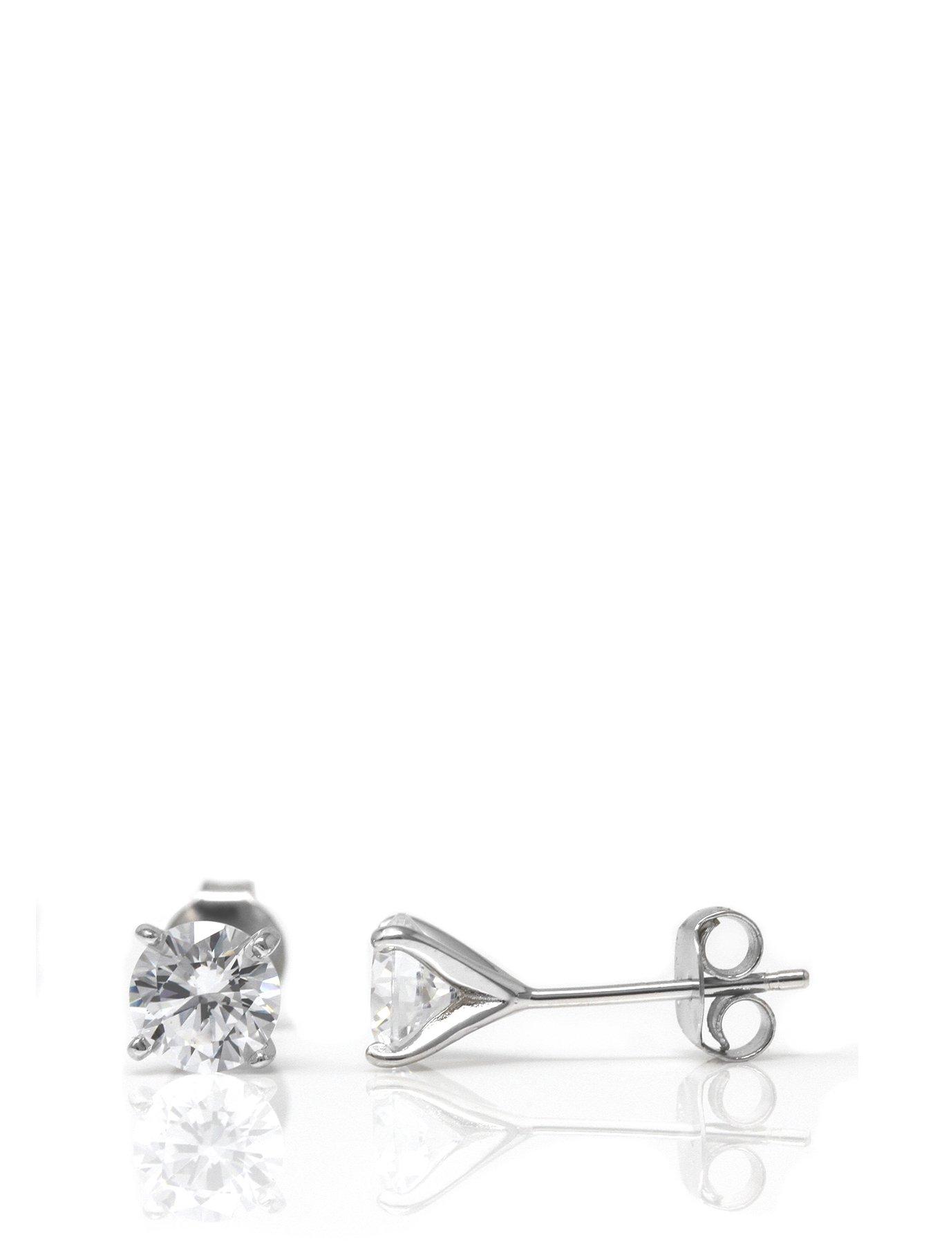 undefined Classic Claw Stud Earrings - Sterling Silver And Cubic Zirconia