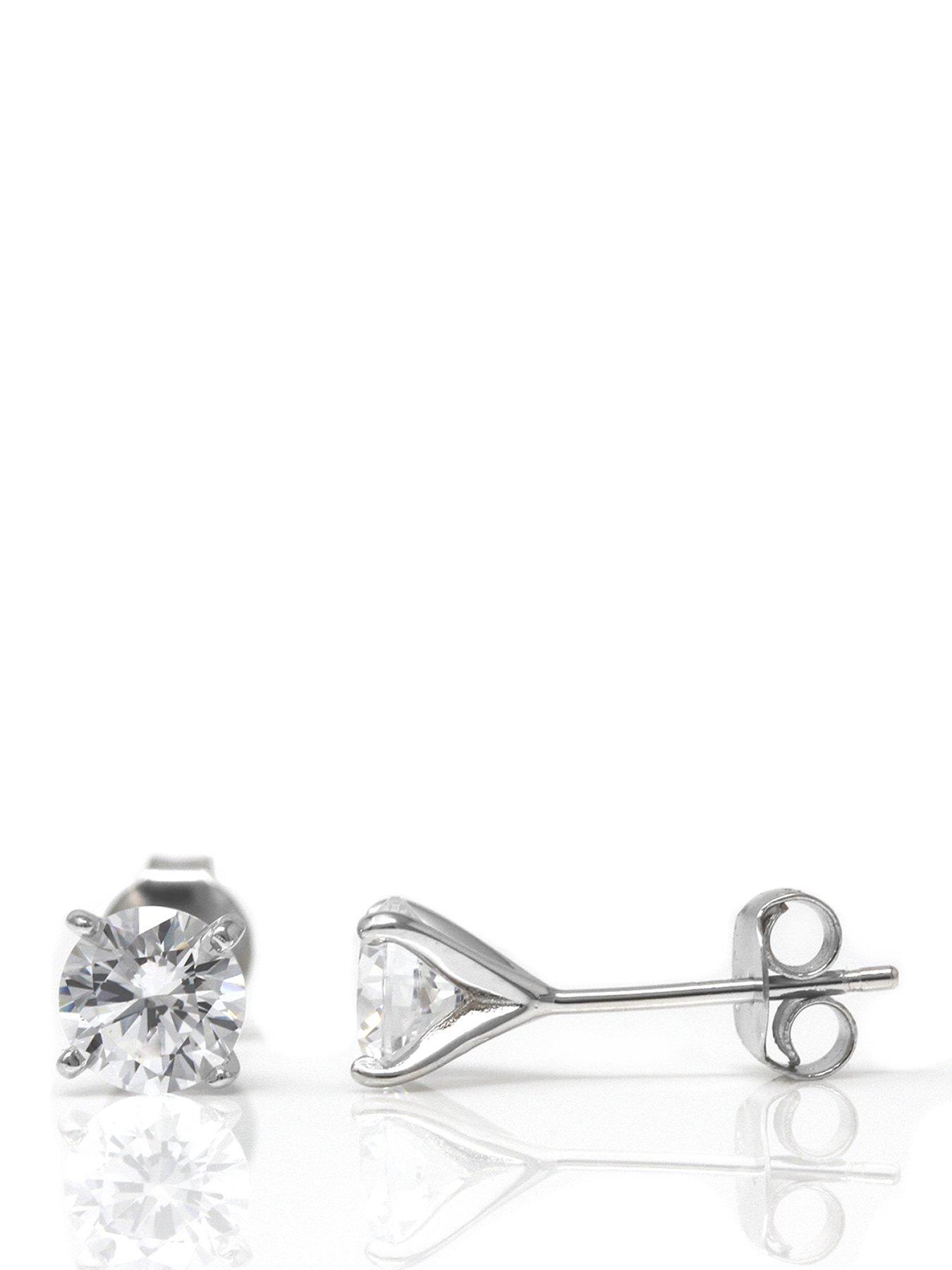 Say It With Classic Claw Stud Earrings - Sterling Silver And Cubic Zirconia