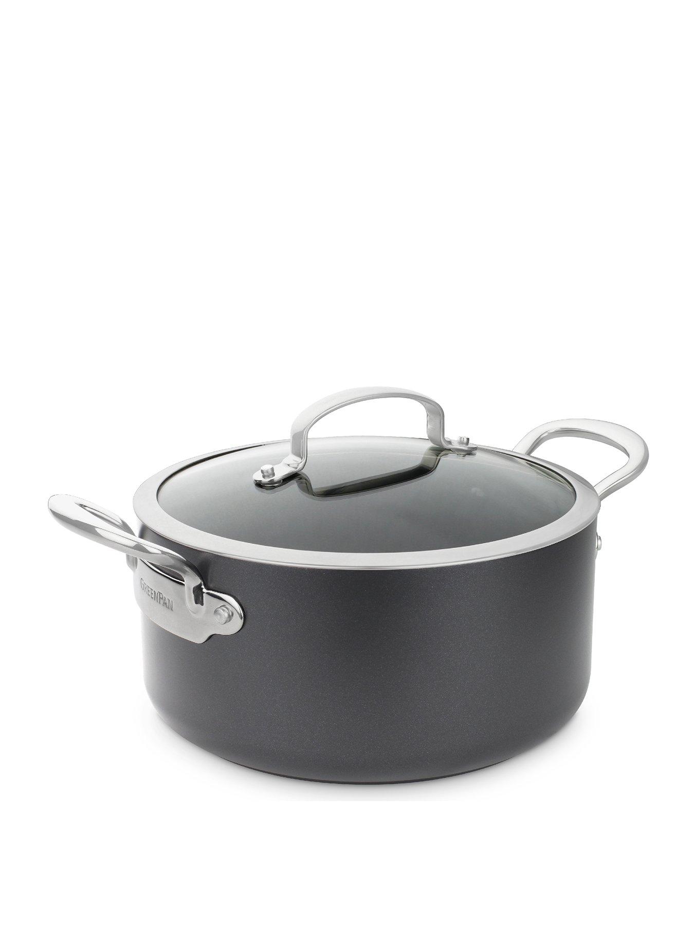 Product photograph of Greenpan Barcelona Black Ceramic Non-stick 24cm 5 1 Litres Casserole With Lid from very.co.uk