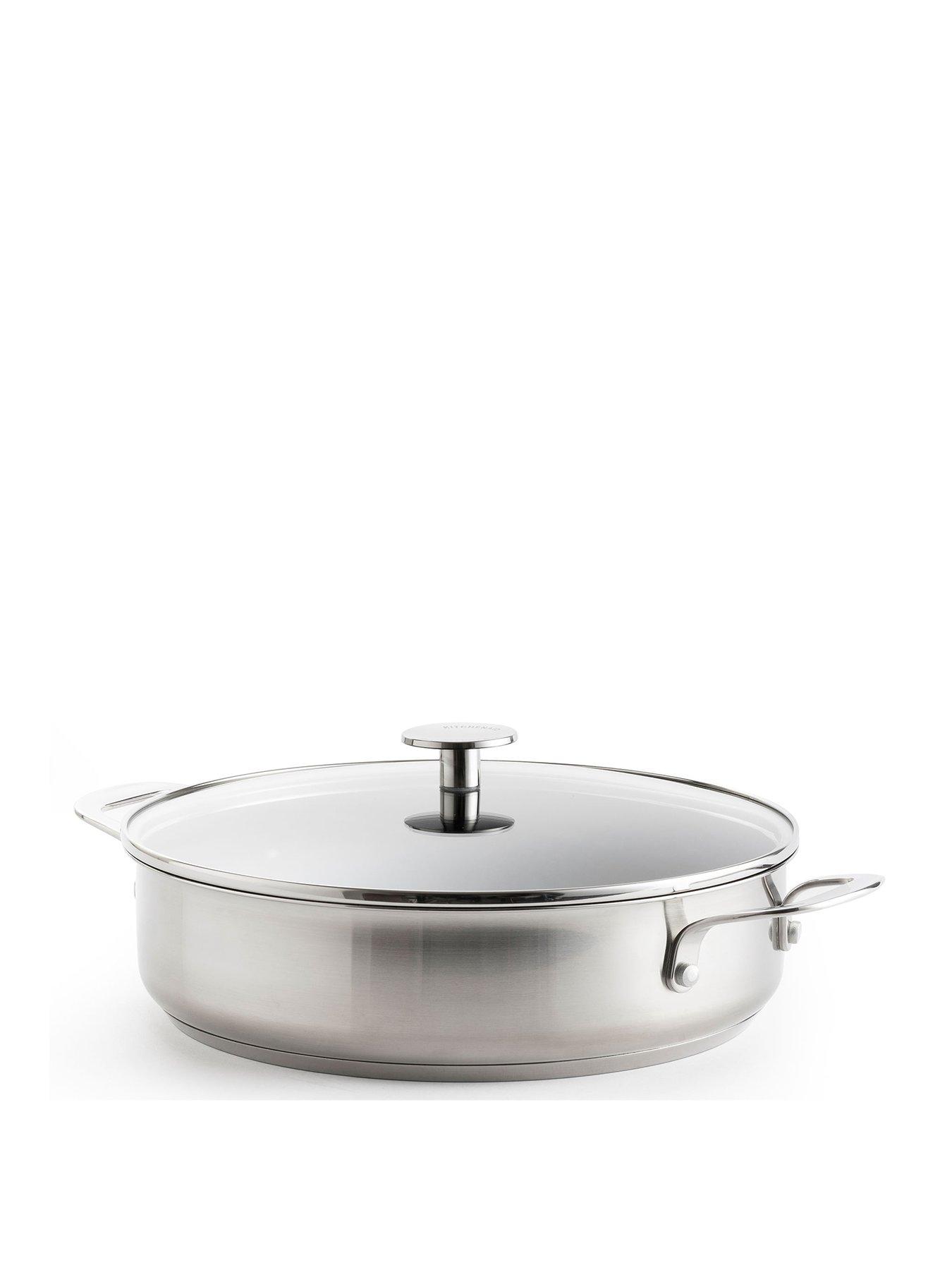 Product photograph of Kitchenaid Stainless Steel Non-stick 28cm 4 3 Litre Saut Eacute Pan from very.co.uk