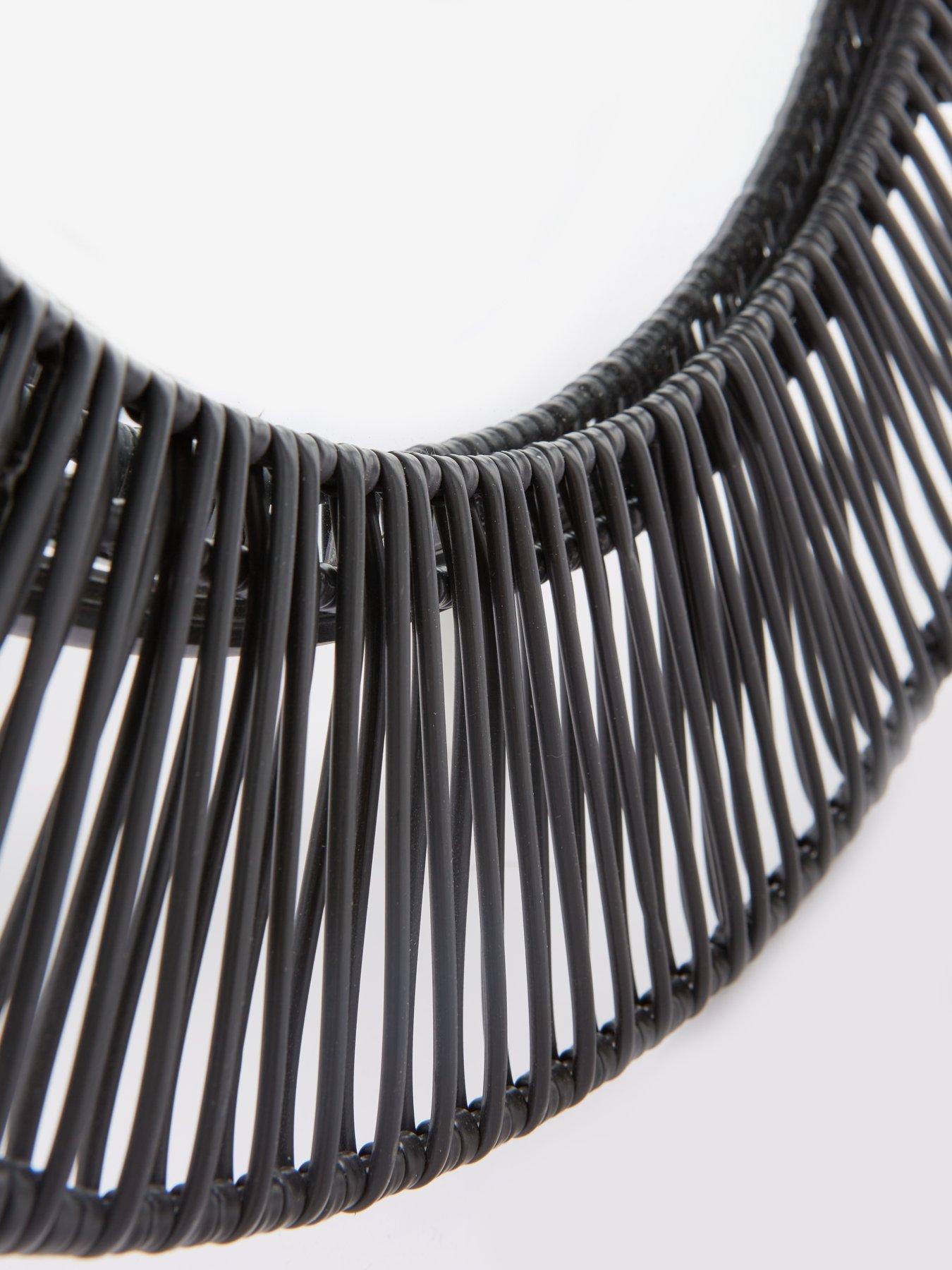 The Very Collection Black Poly Rattan Mirror 60x45cm | Very
