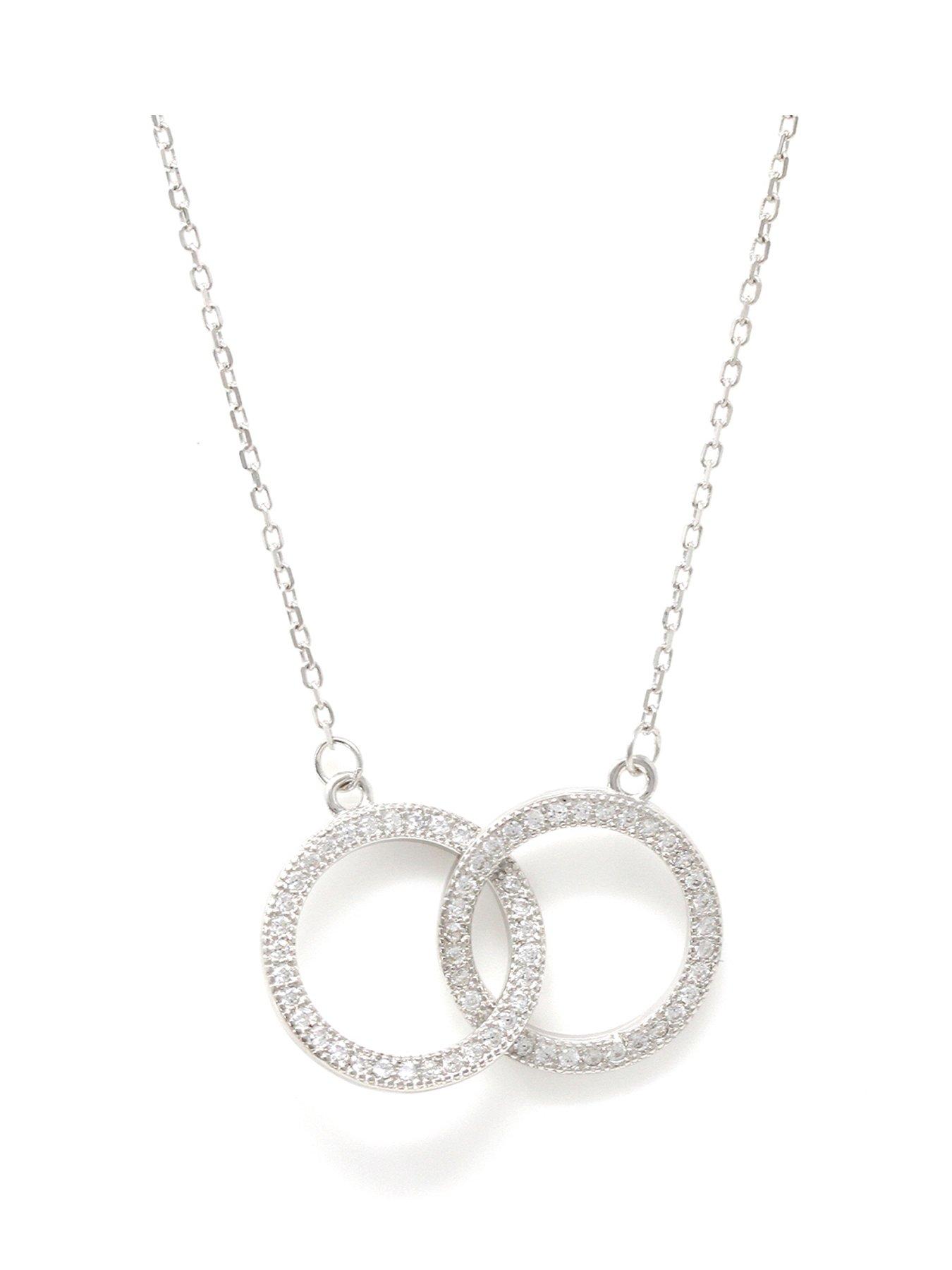 Product photograph of Say It With Forever Friendship Necklace- Sterling Silver from very.co.uk
