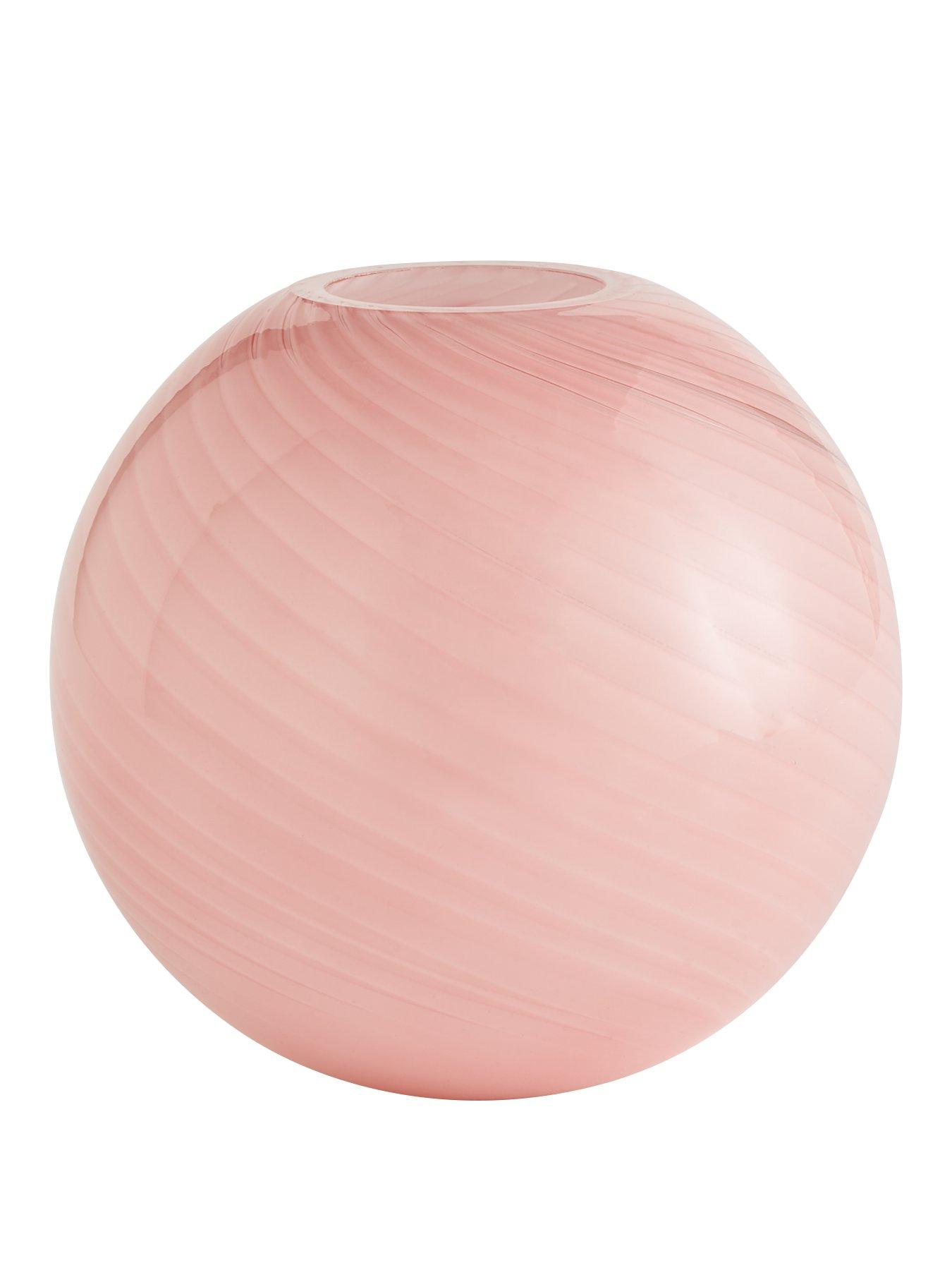 Product photograph of Liv Patterned Round Glass Vase - Pink from very.co.uk
