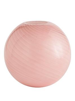 Product photograph of Very Home Liv Patterned Round Glass Vase - Pink from very.co.uk