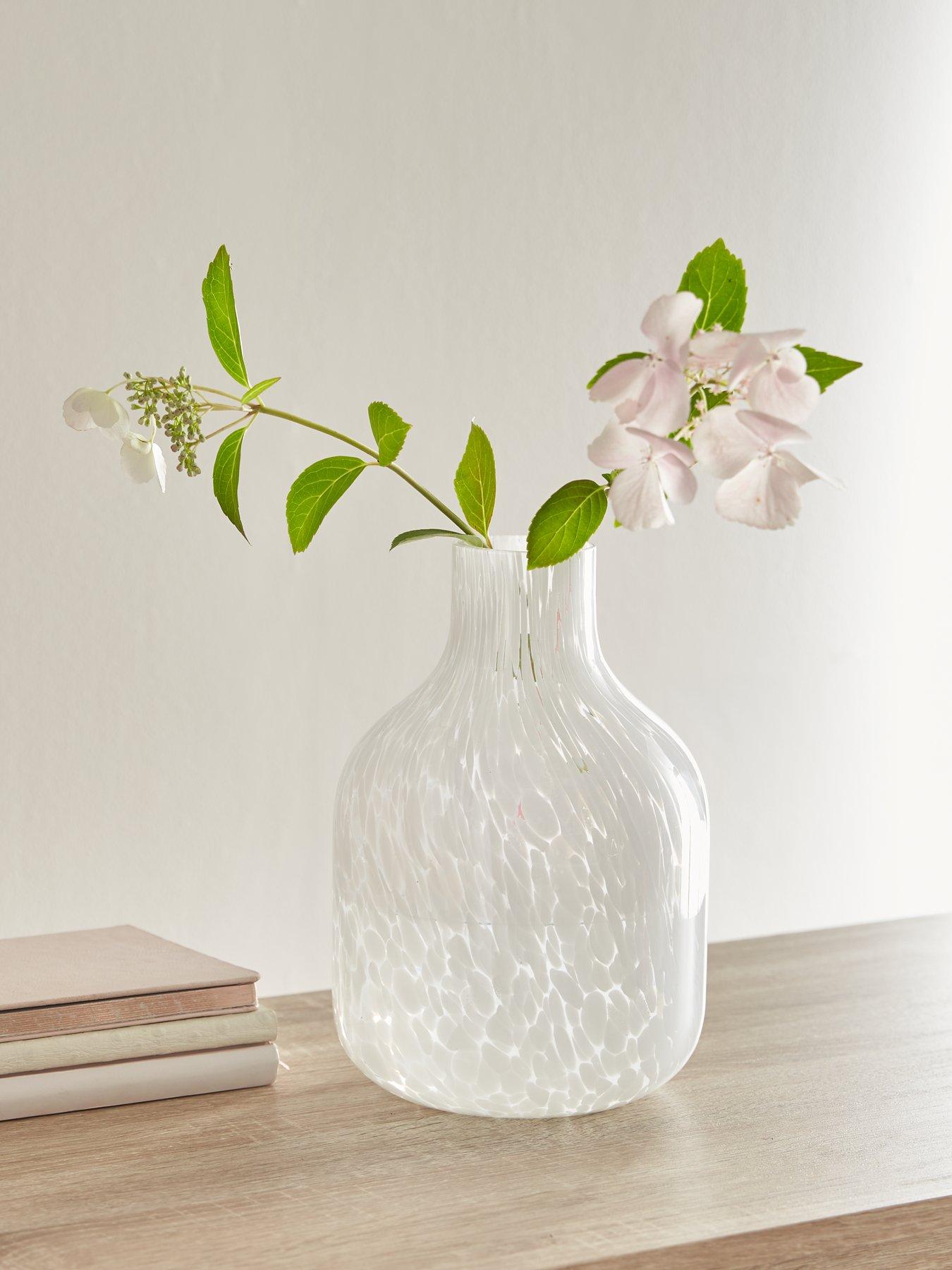 The Very Collection White Confetti Glass Vase