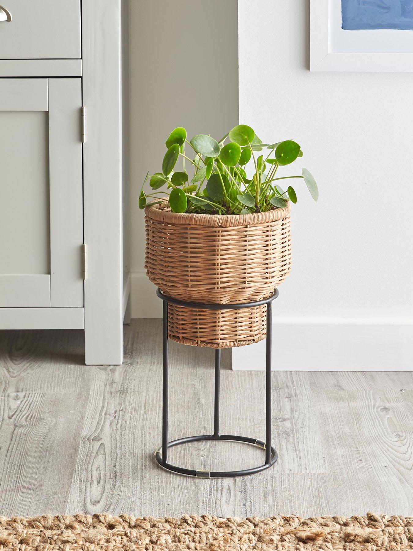 Image 2 of 5 of Very Home Rattan Planter on Metal Stand