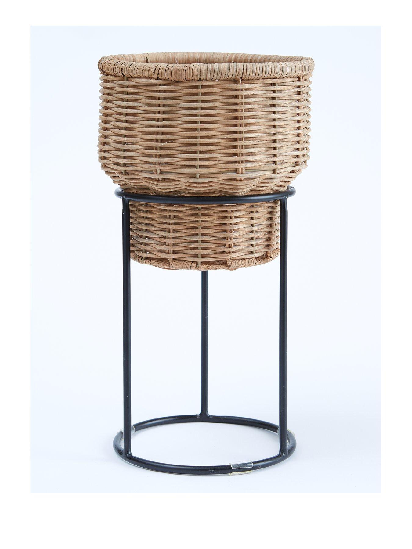 Image 2 of 5 of The Very Collection Rattan Planter on Metal Stand