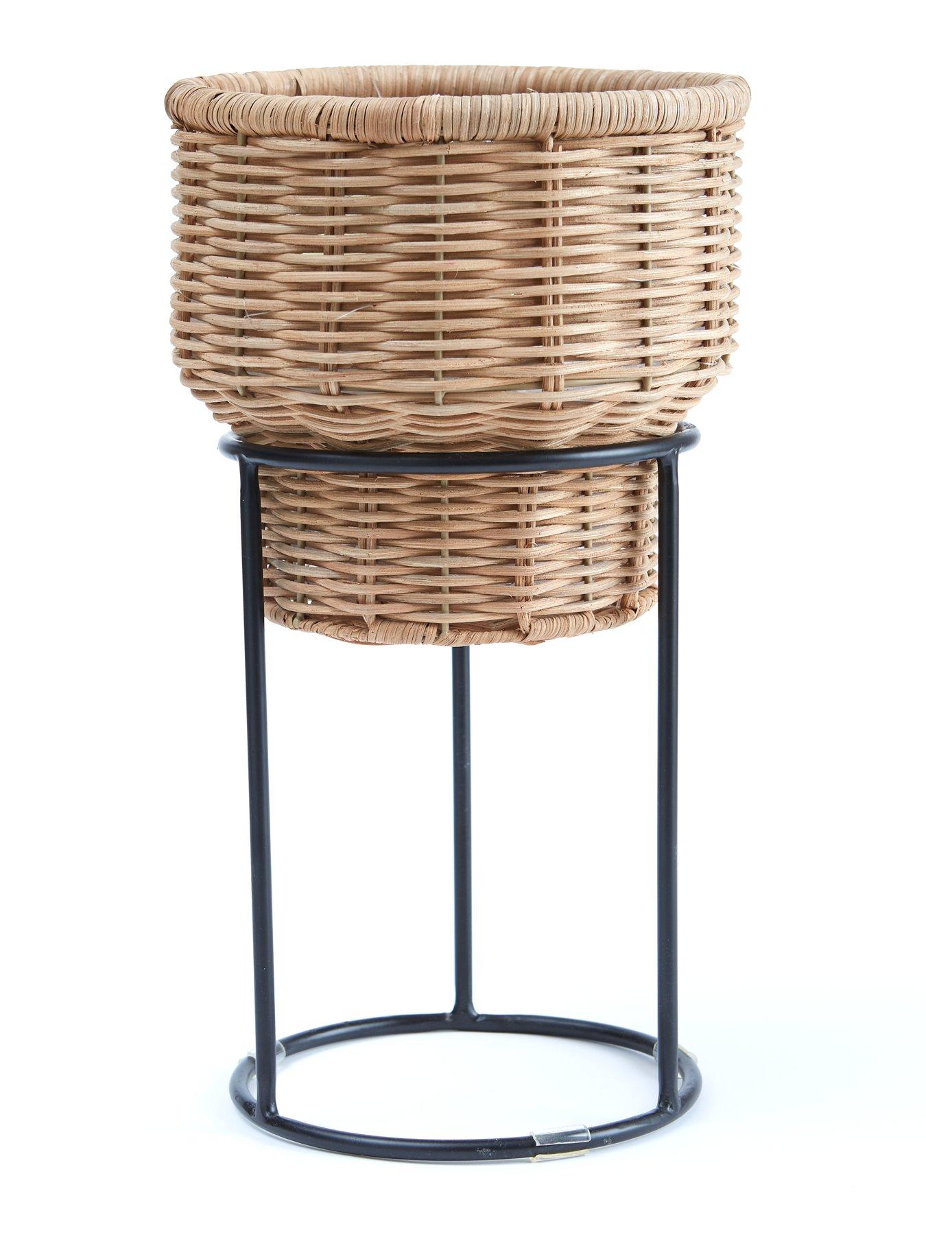 Image 3 of 5 of Very Home Rattan Planter on Metal Stand
