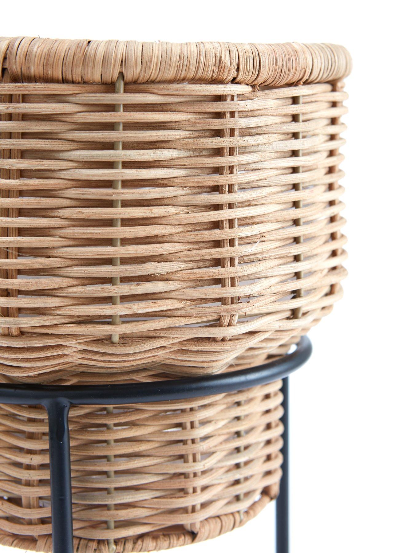 Image 4 of 5 of Very Home Rattan Planter on Metal Stand