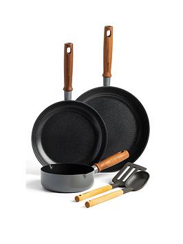 Product photograph of Greenpan Mayflower Pro 5-piece Ceramic Non-stick Induction Pan Set from very.co.uk