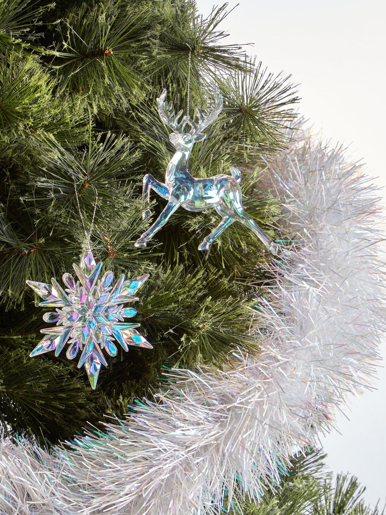 Product photograph of Festive 6 Piece Wonderland Iridescent Christmas Tree Decoration Bundle from very.co.uk