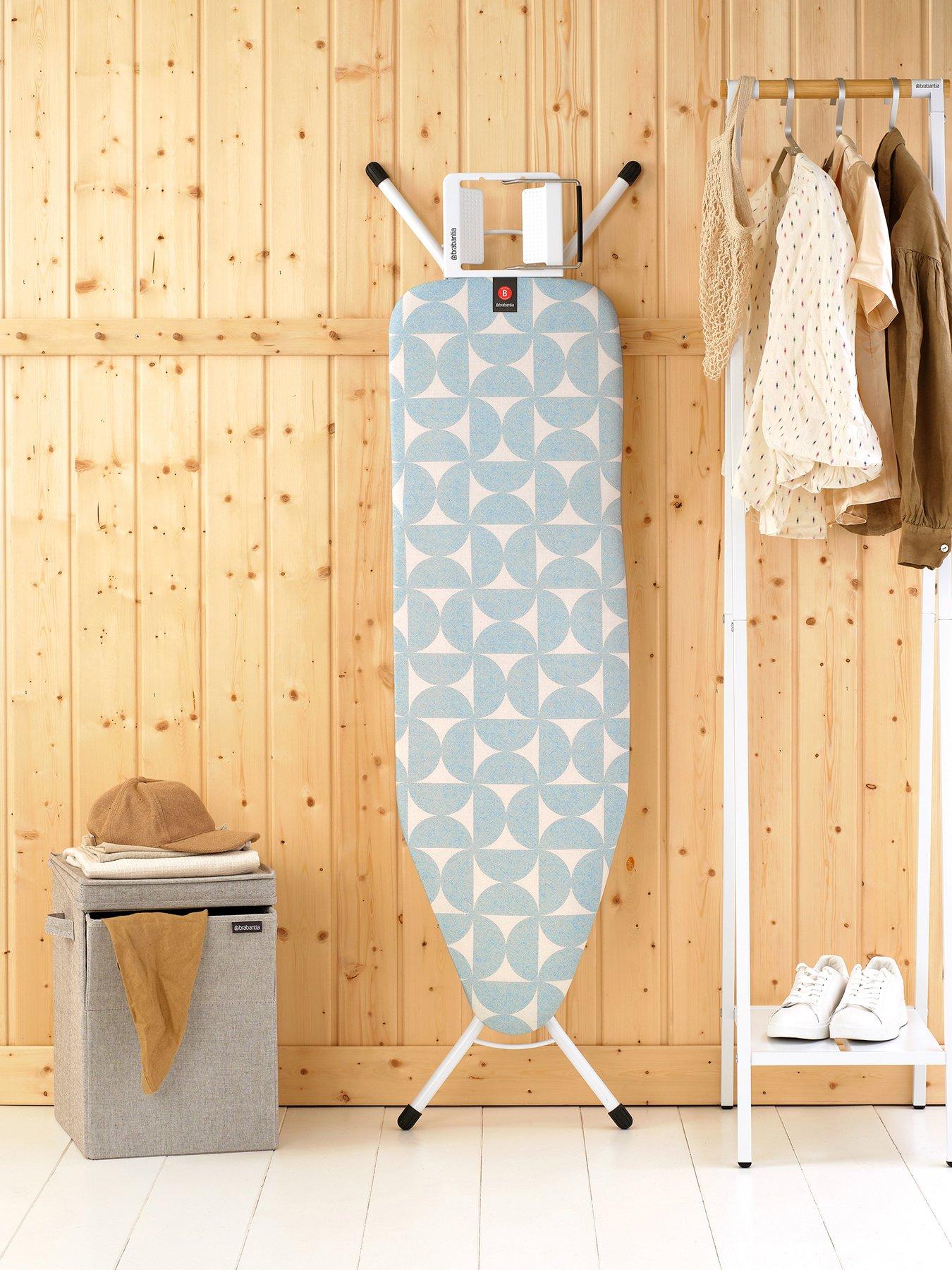Brabantia Fresh Breeze Ironing Board (b), Steam Iron, White Frame