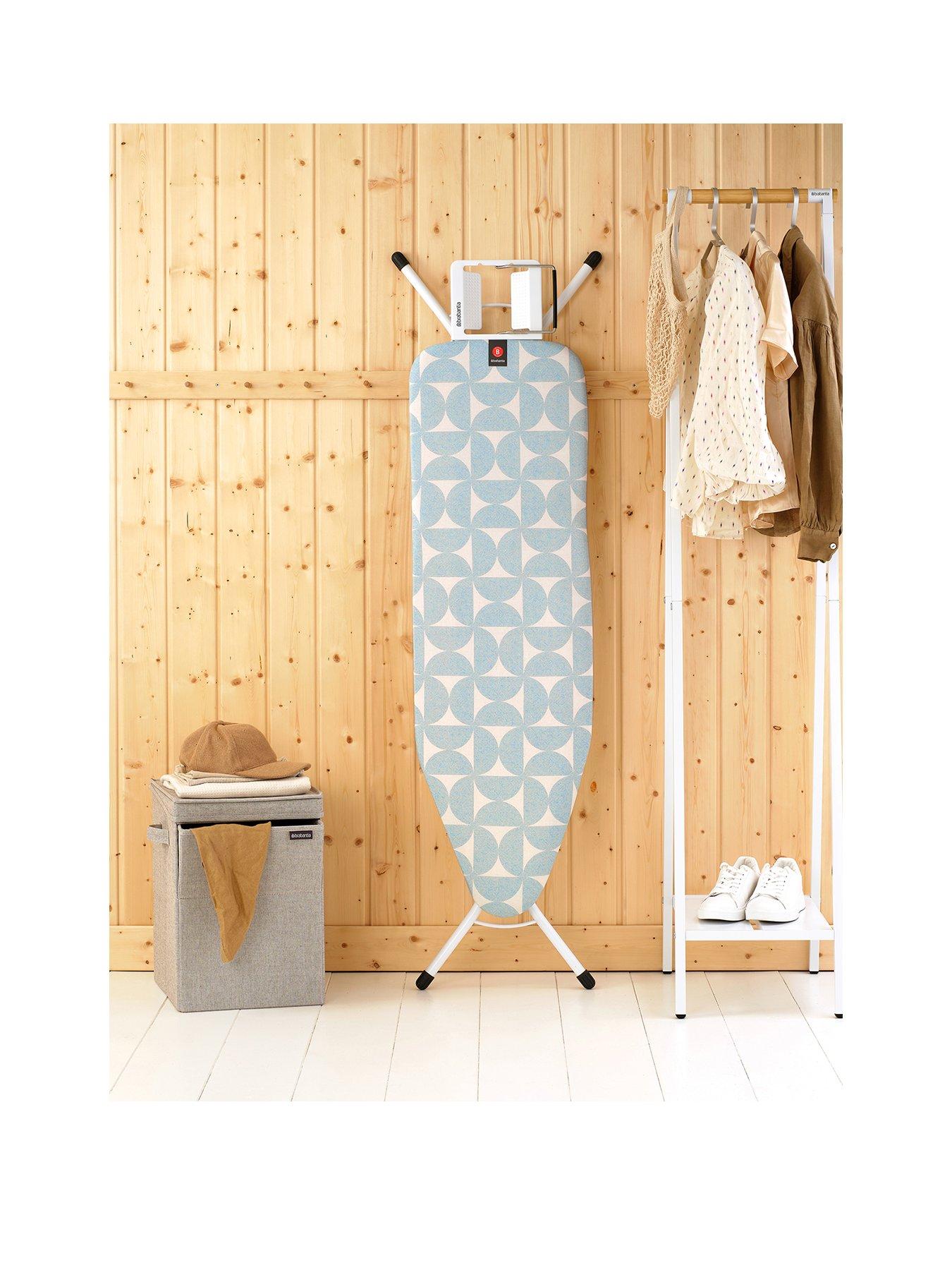 Brabantia Fresh Breeze Ironing Board (b), Steam Iron, White Frame