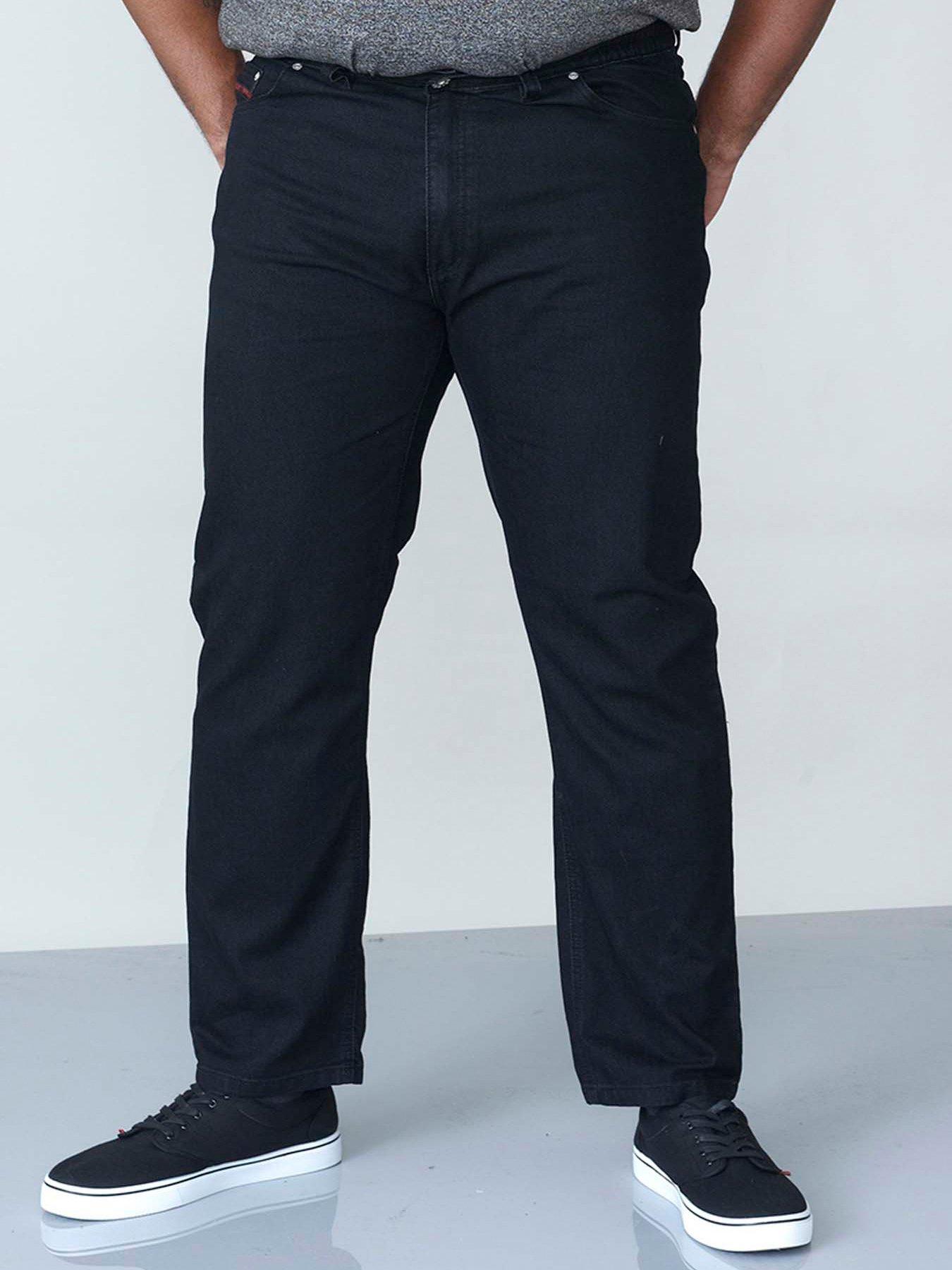 undefined Duke London Balfour Relaxed Comfort Fit Stretch Jeans With Elasticated Waist - Washed Black