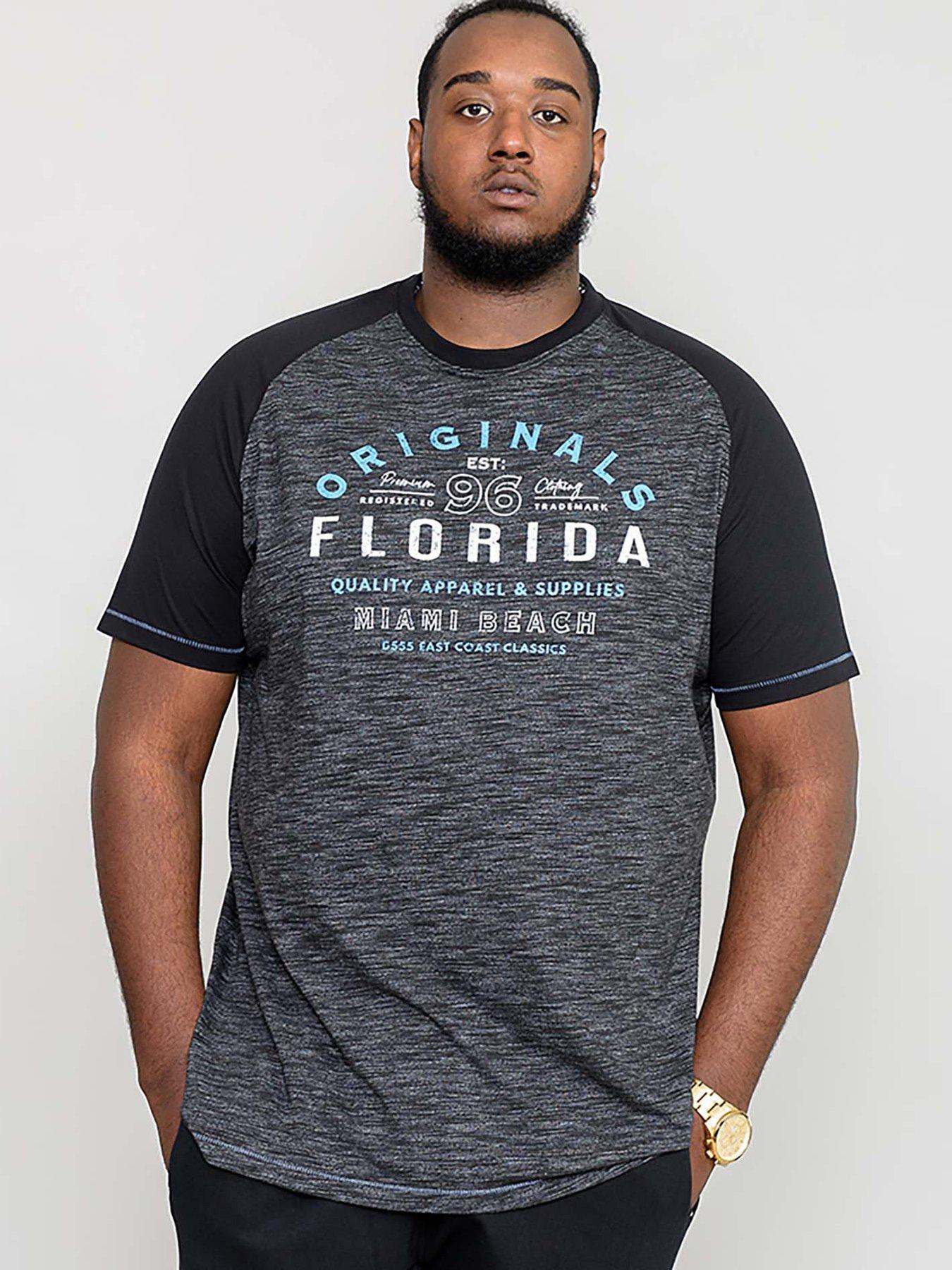 D555 Whitfield Florida Originals Raglan Sleeve Printed T-Shirt - Black