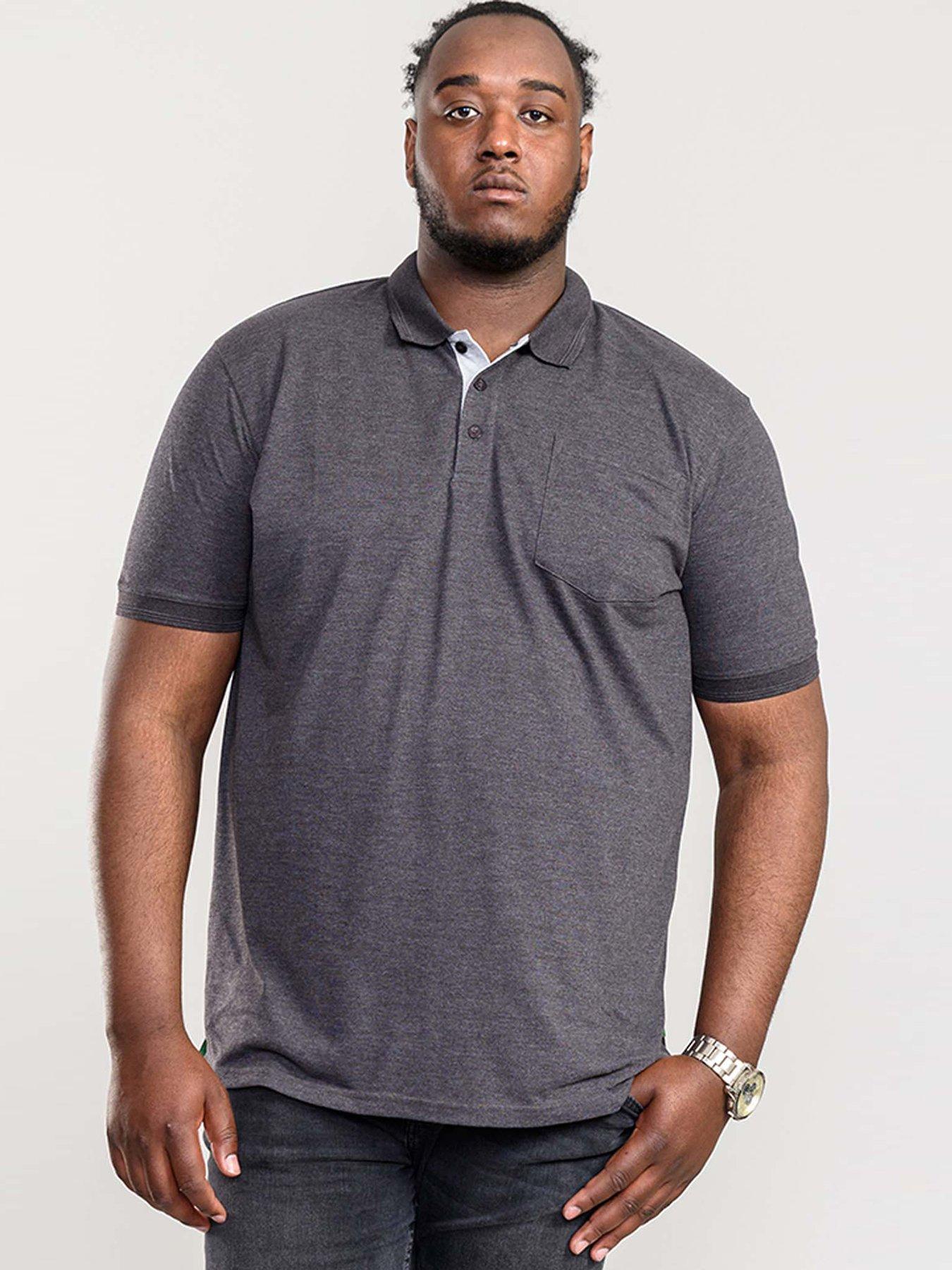 Image 1 of 4 of D555 Grant Pique Polo Shirt - Charcoal Marl