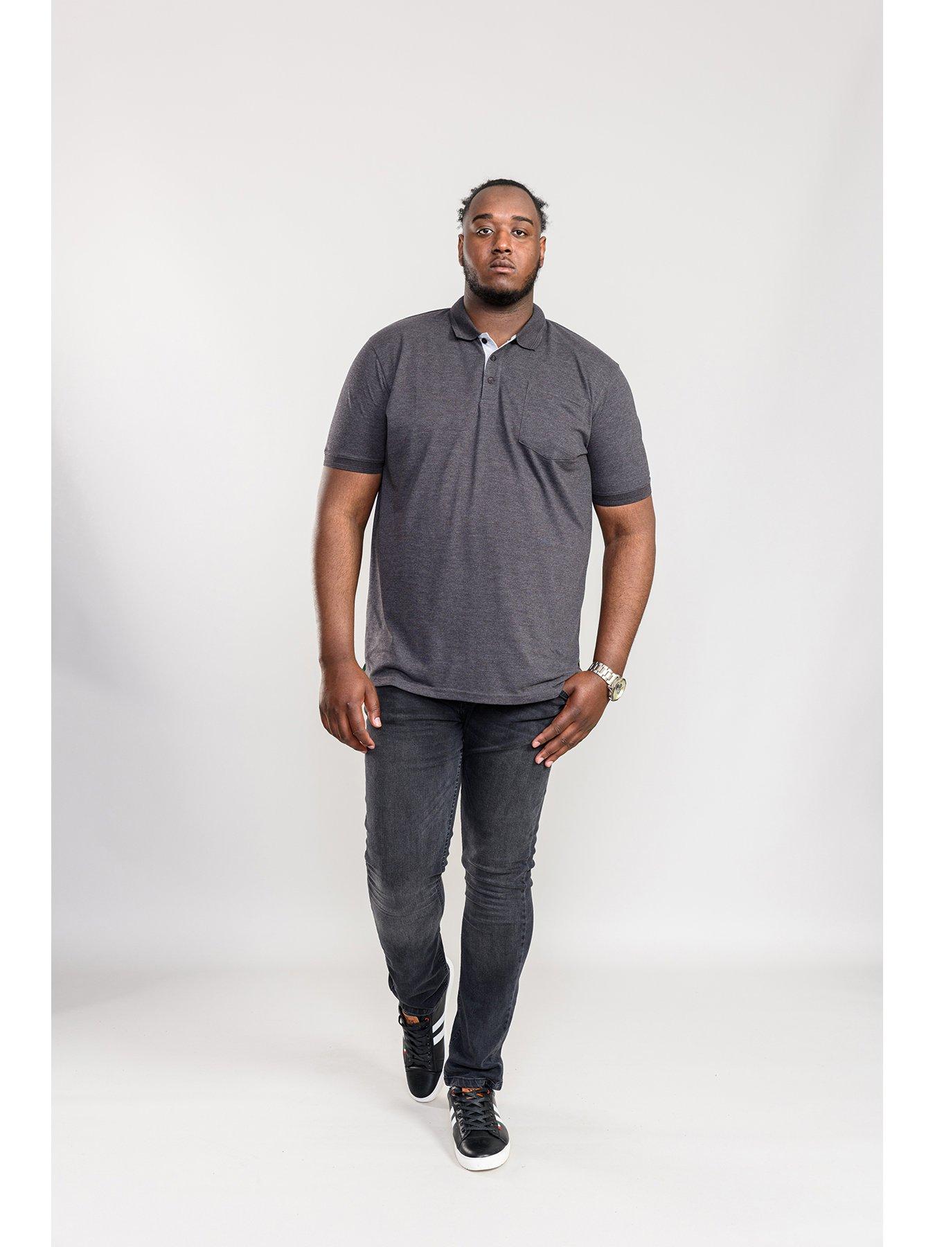 Image 2 of 4 of D555 Grant Pique Polo Shirt - Charcoal Marl