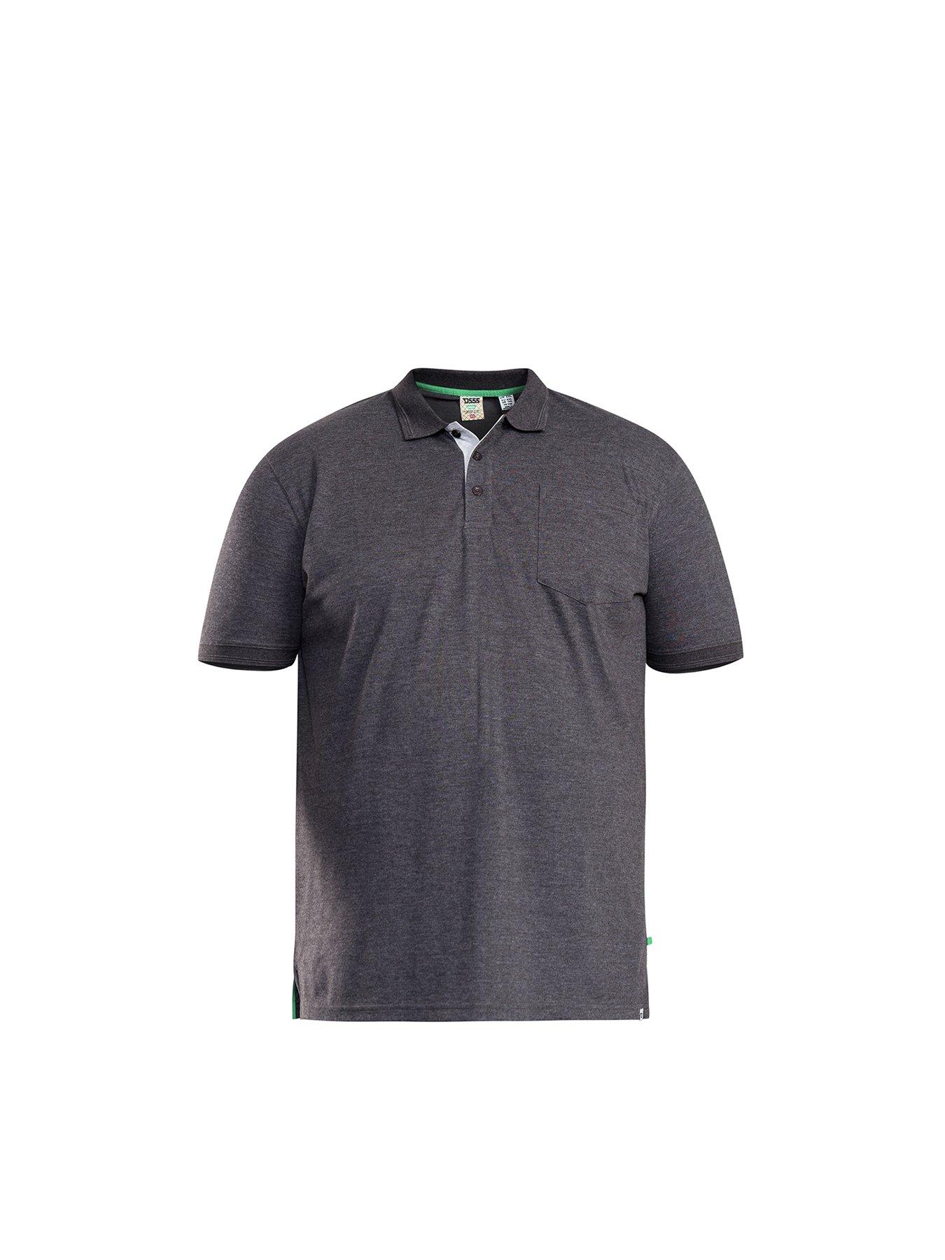 Image 3 of 4 of D555 Grant Pique Polo Shirt - Charcoal Marl