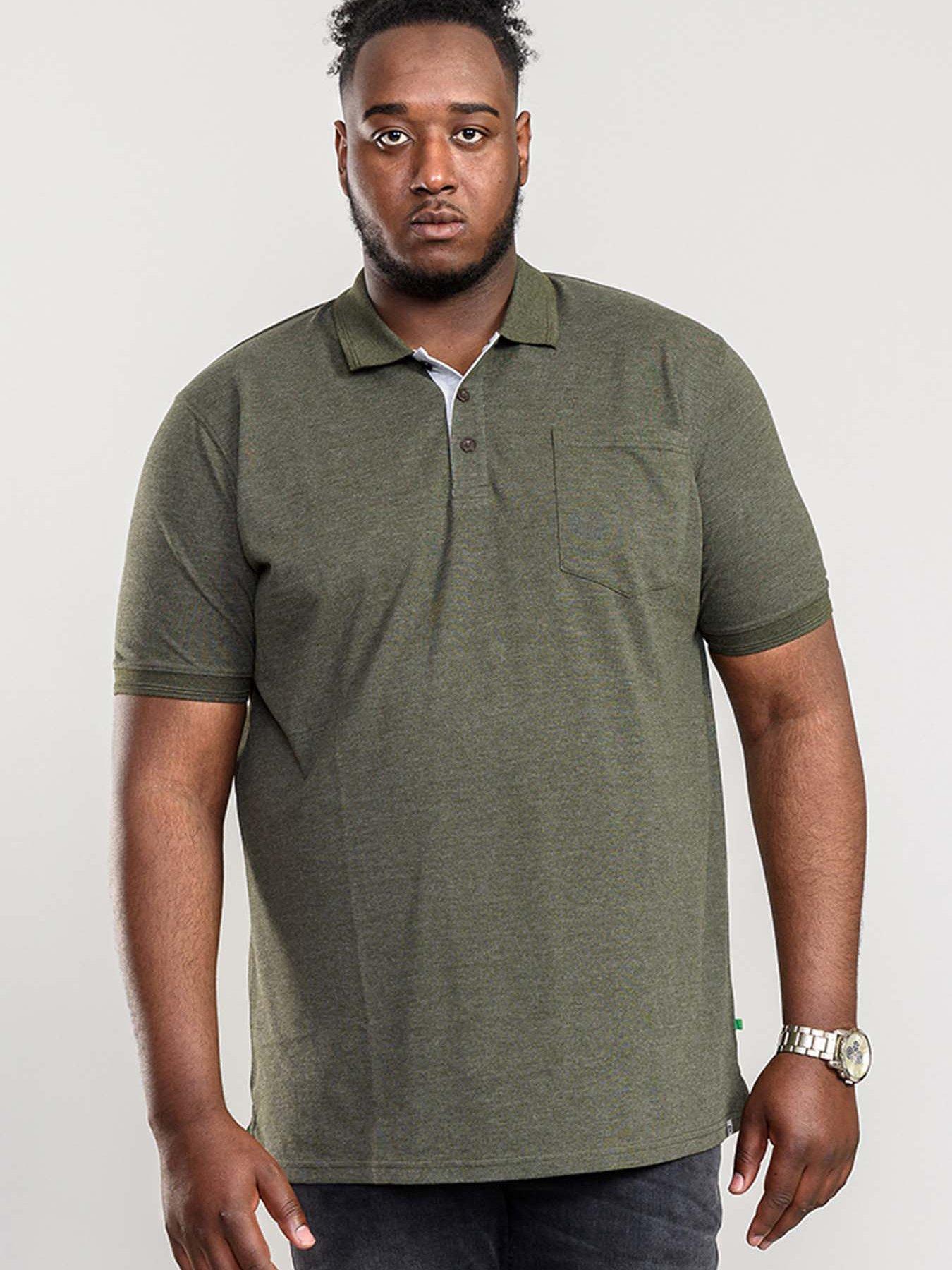 D555 Grant Pique Polo Shirt, Khaki Marl, Size 6Xl, Men