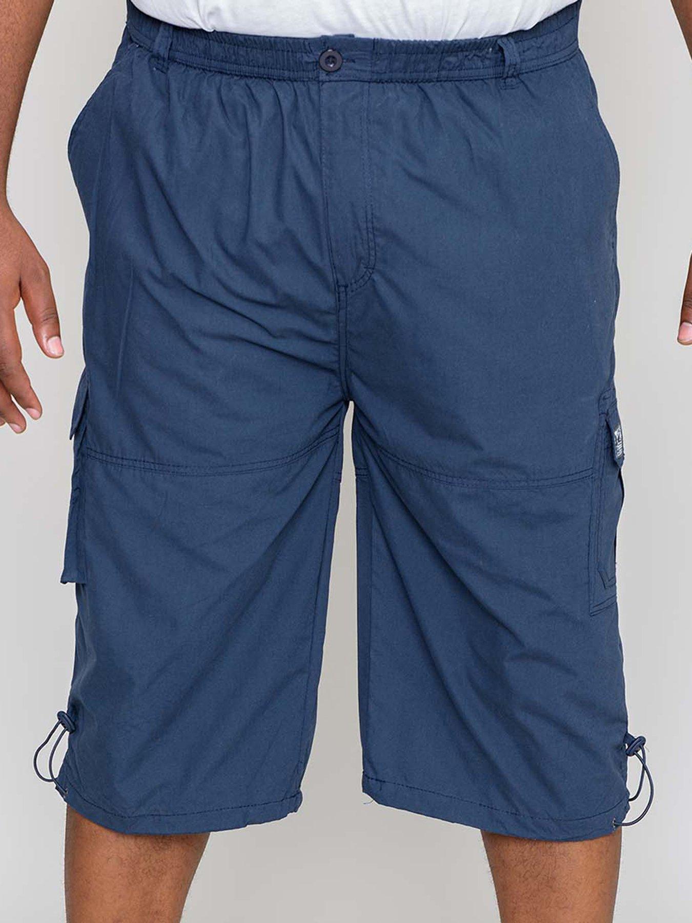 undefined Mason-mason Elasticated Waist Drawcord Cargo Capri Pant - Navy