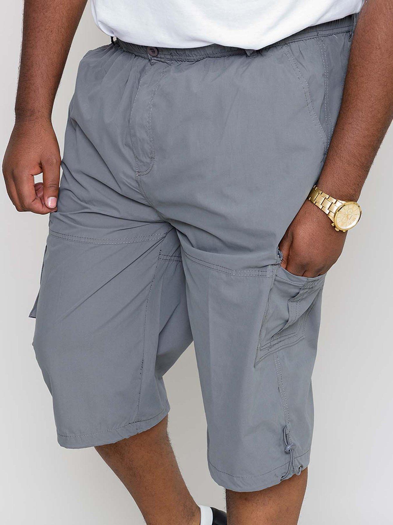 Image 1 of 3 of D555 Mason-mason Elasticated Waist Drawcord Cargo Capri Pant - Grey