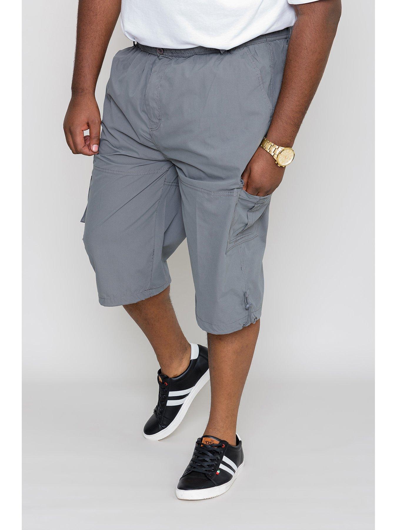 Image 2 of 3 of D555 Mason-mason Elasticated Waist Drawcord Cargo Capri Pant - Grey