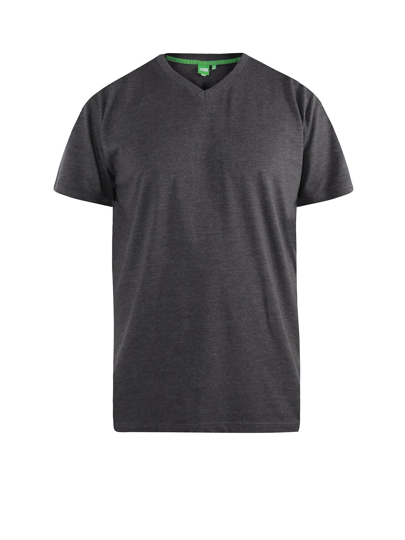 Image 3 of 3 of D555 Signature V Neck T-shirt - Charcoal Melange