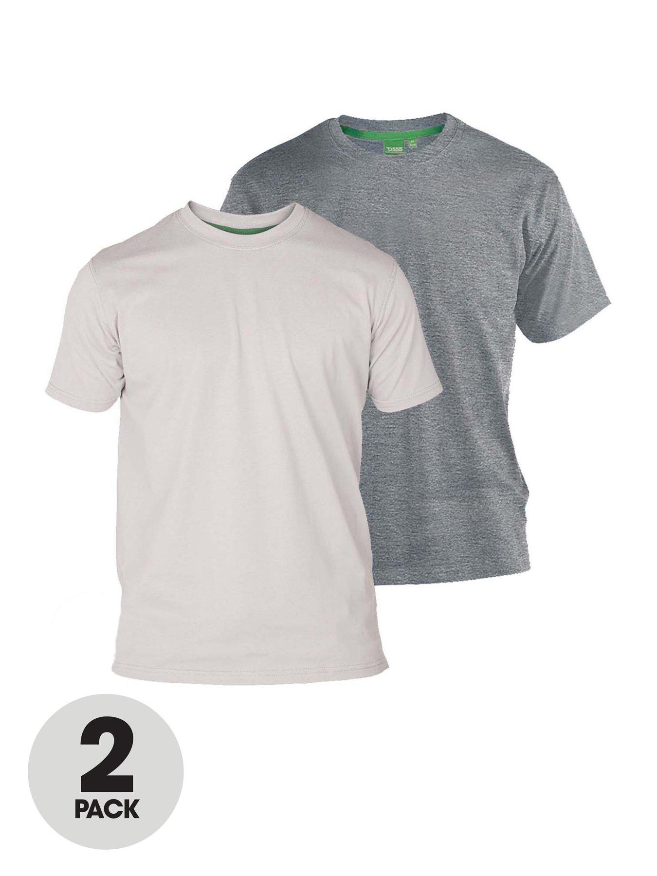 undefined Fenton Two Pack T-shirts - Grey/White