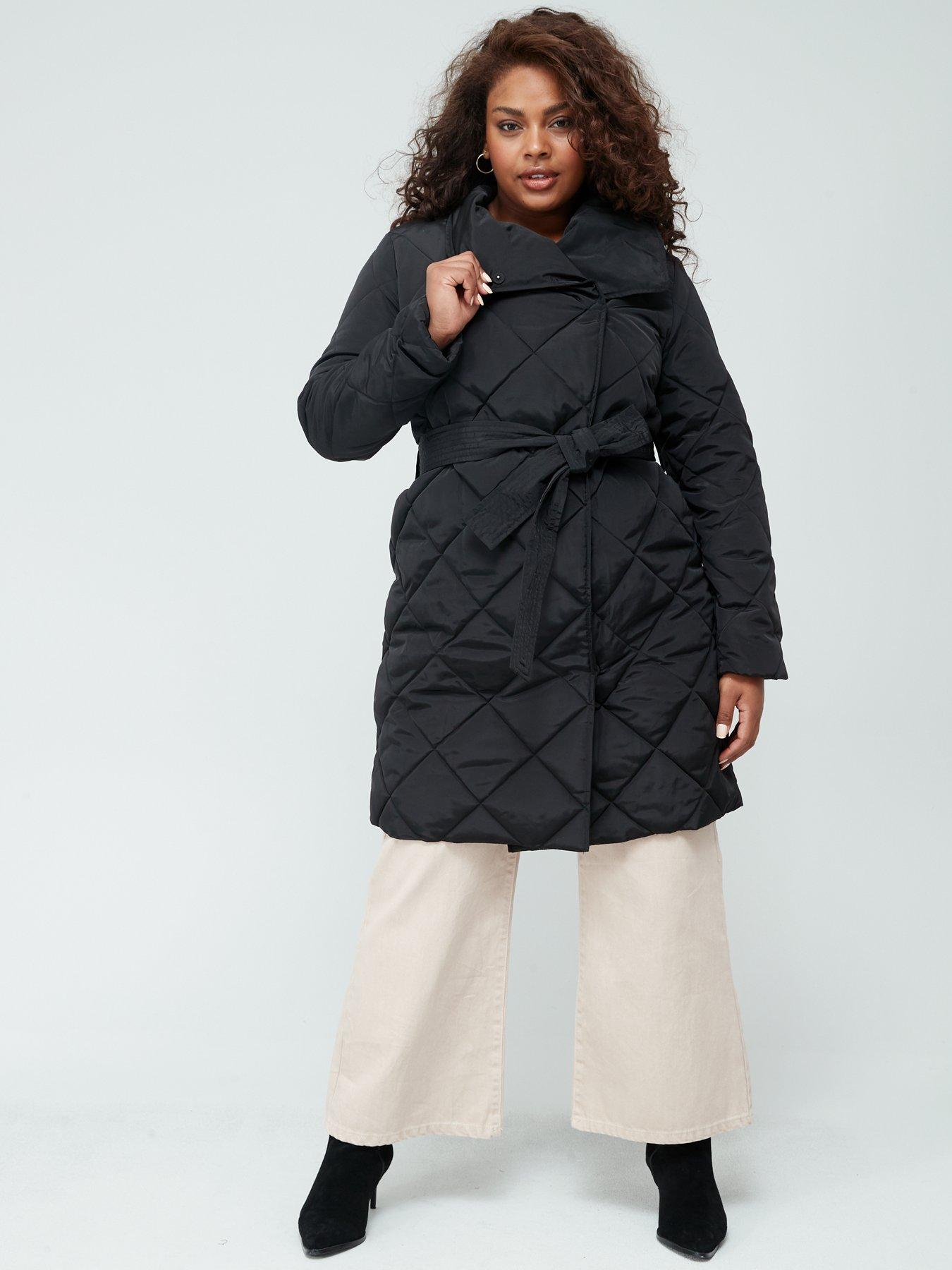 Plus size hooded outlet wrap coat