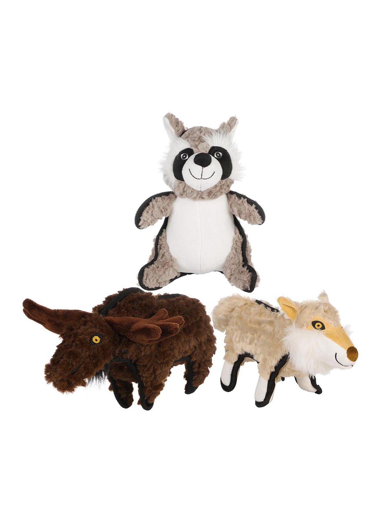 Product photograph of Ministry Of Pets Woodland Tough Canvas Plush Toy Mixed Bag 3pcs from very.co.uk