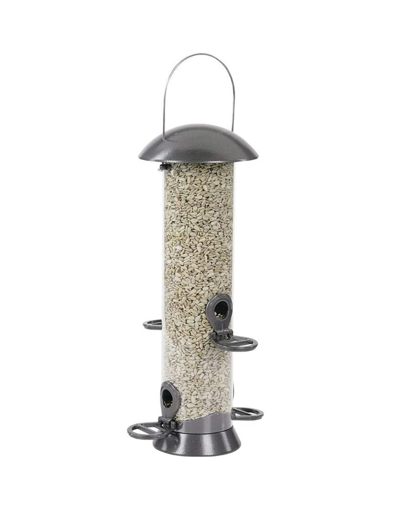 Product photograph of C J Wildlife Cj Adventurer Metal Seed Feeder Gunmetal 4 Port Medium 40cm from very.co.uk