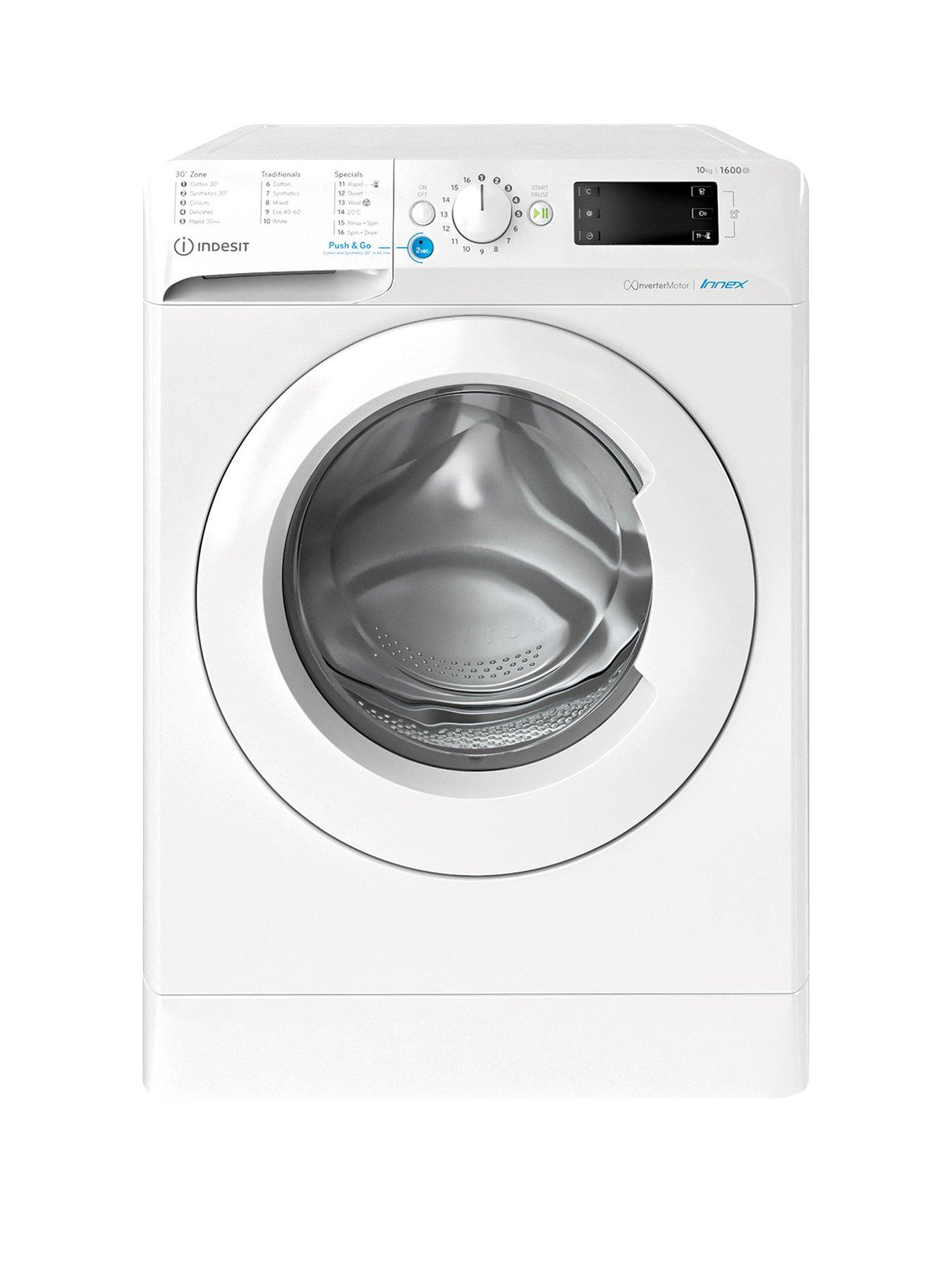 Product photograph of Indesit Innex Bwe101685xwukn 10kg Load 1600rpm Spin Washing Machine - White from very.co.uk