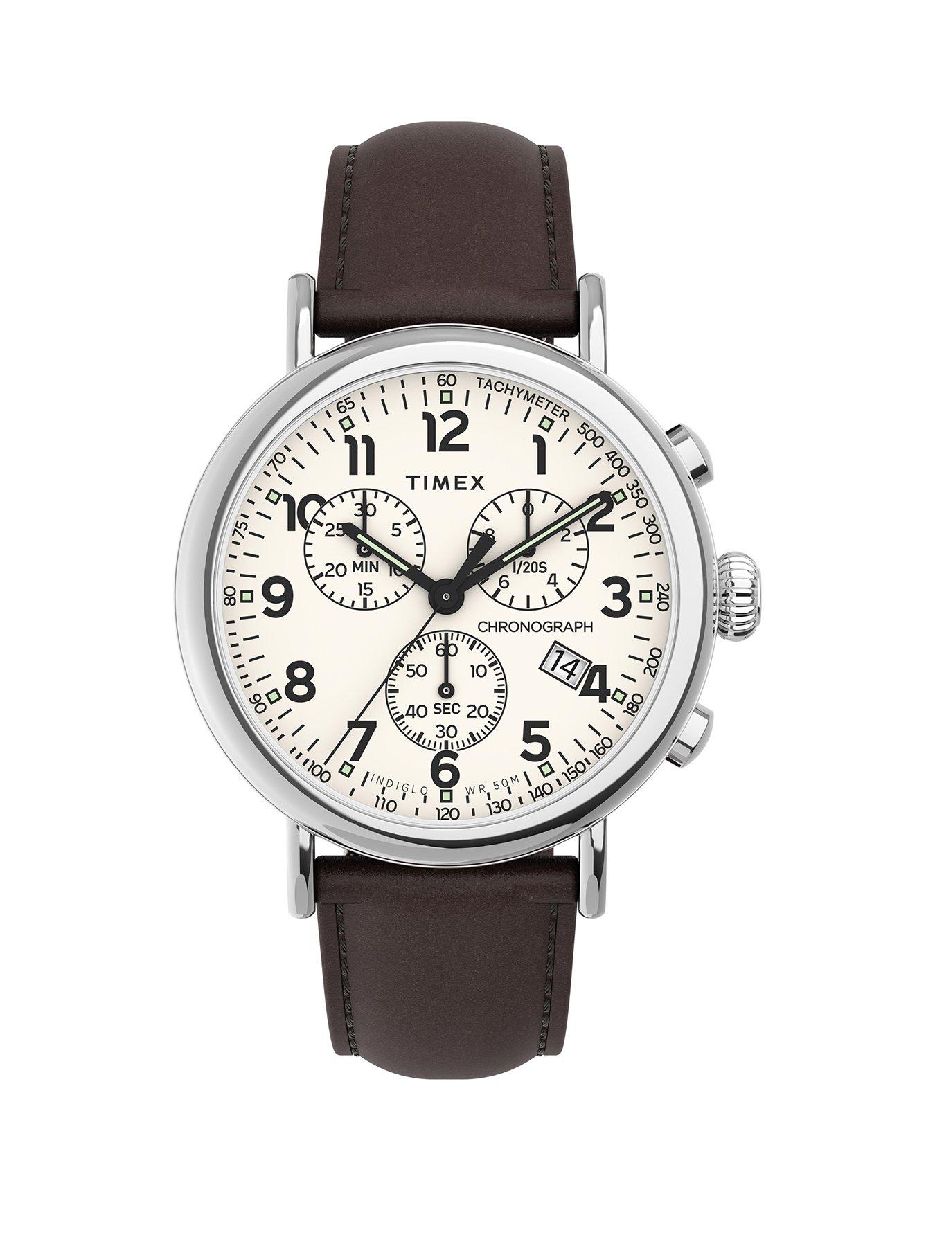 Timex Standard Chronograph Leather Mens Watch Very