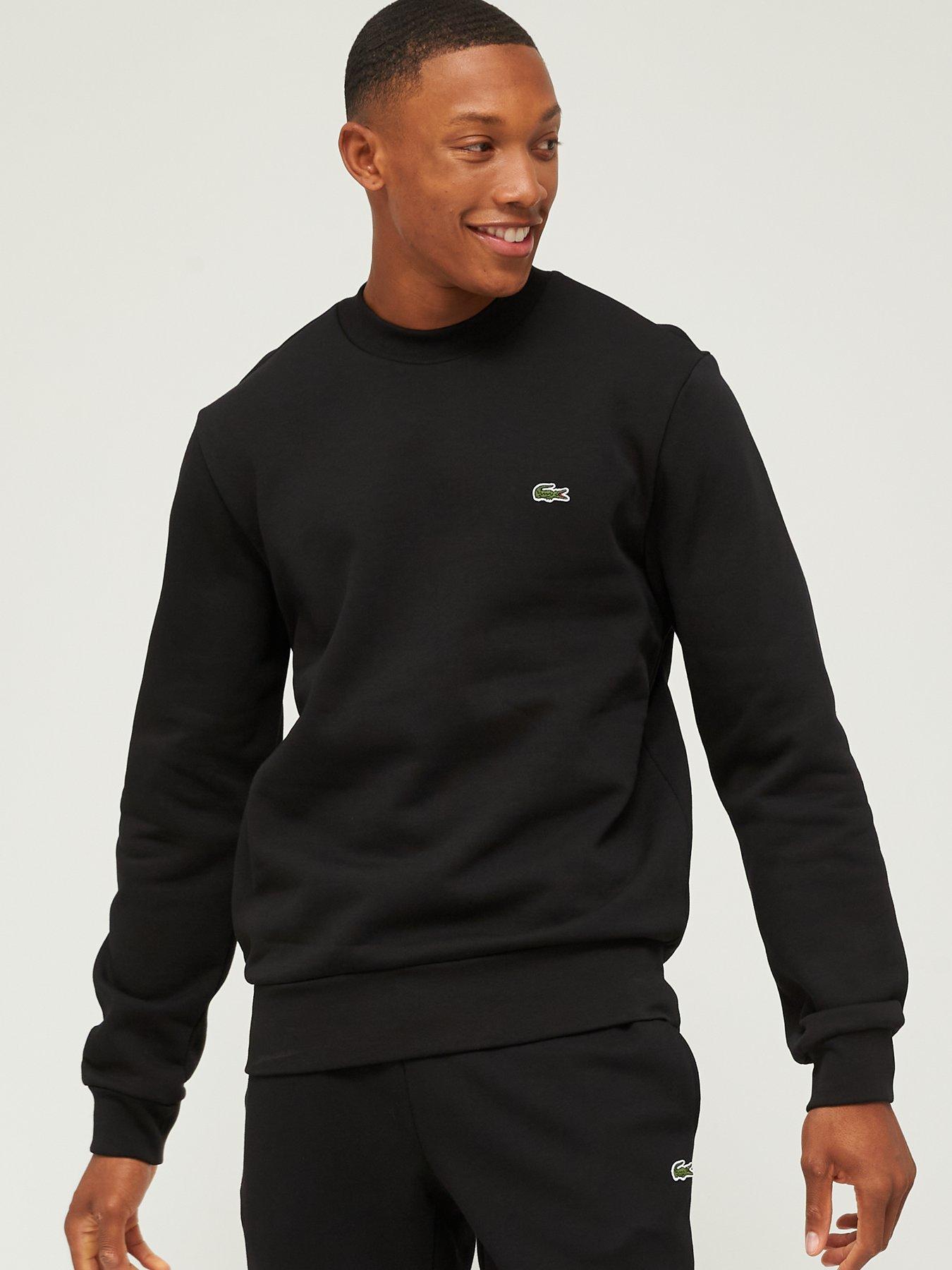 undefined Fleece Jersey Crew Sweat Top - Black