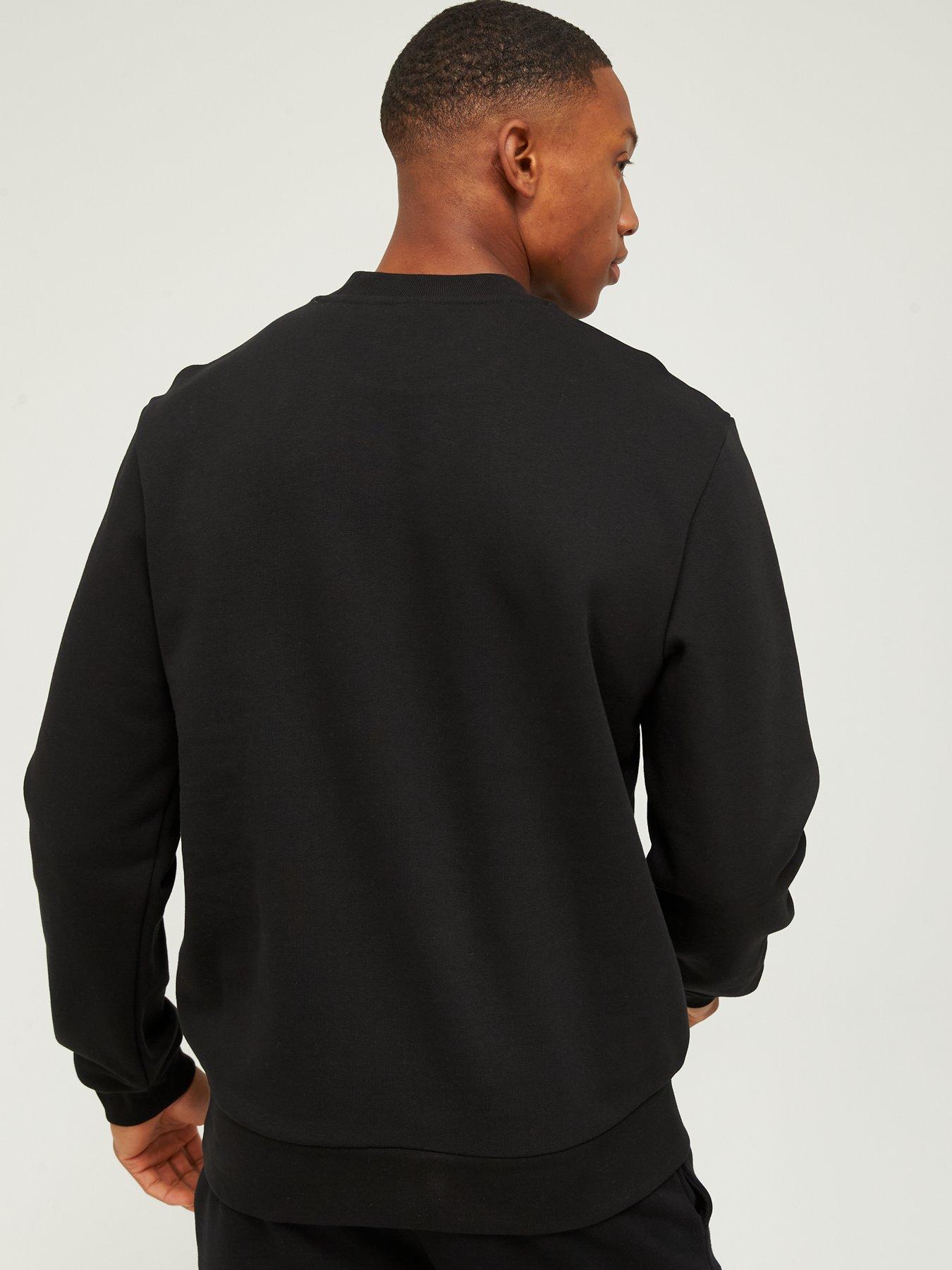 Lacoste Fleece Jersey Crew Sweat Top - Black