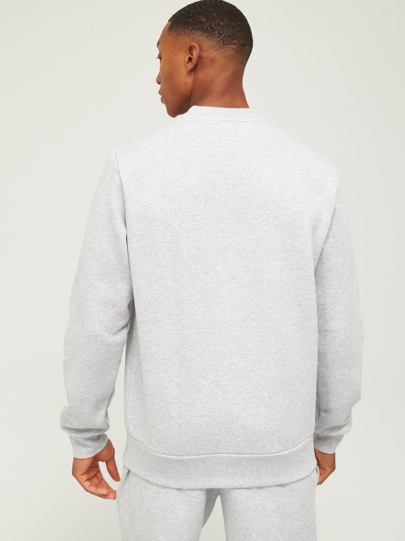 Lacoste Fleece Jersey Crew Sweat Top - Light Grey | very.co.uk