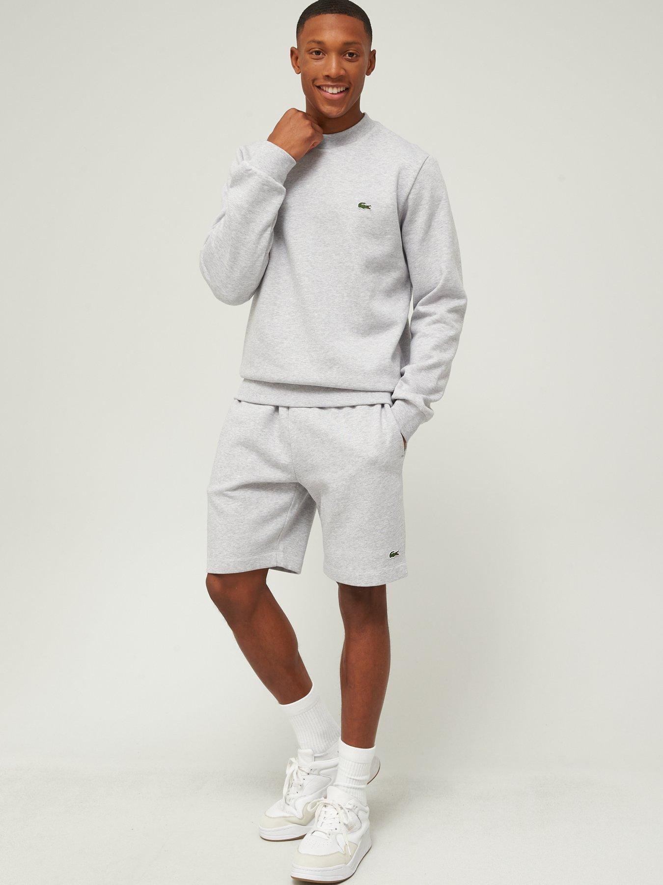 Image 3 of 4 of Lacoste Fleece Jersey Crew Sweat Top - Light Grey
