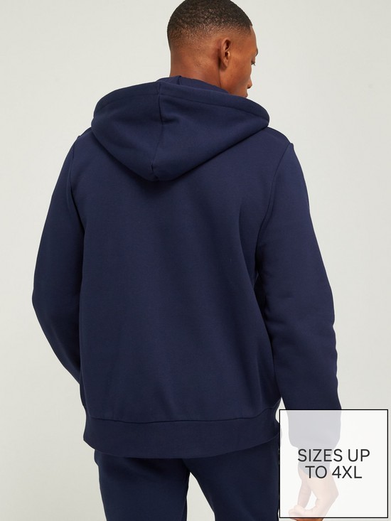 stillFront image of lacoste-fleece-jersey-zip-through-hoodie-dark-blue