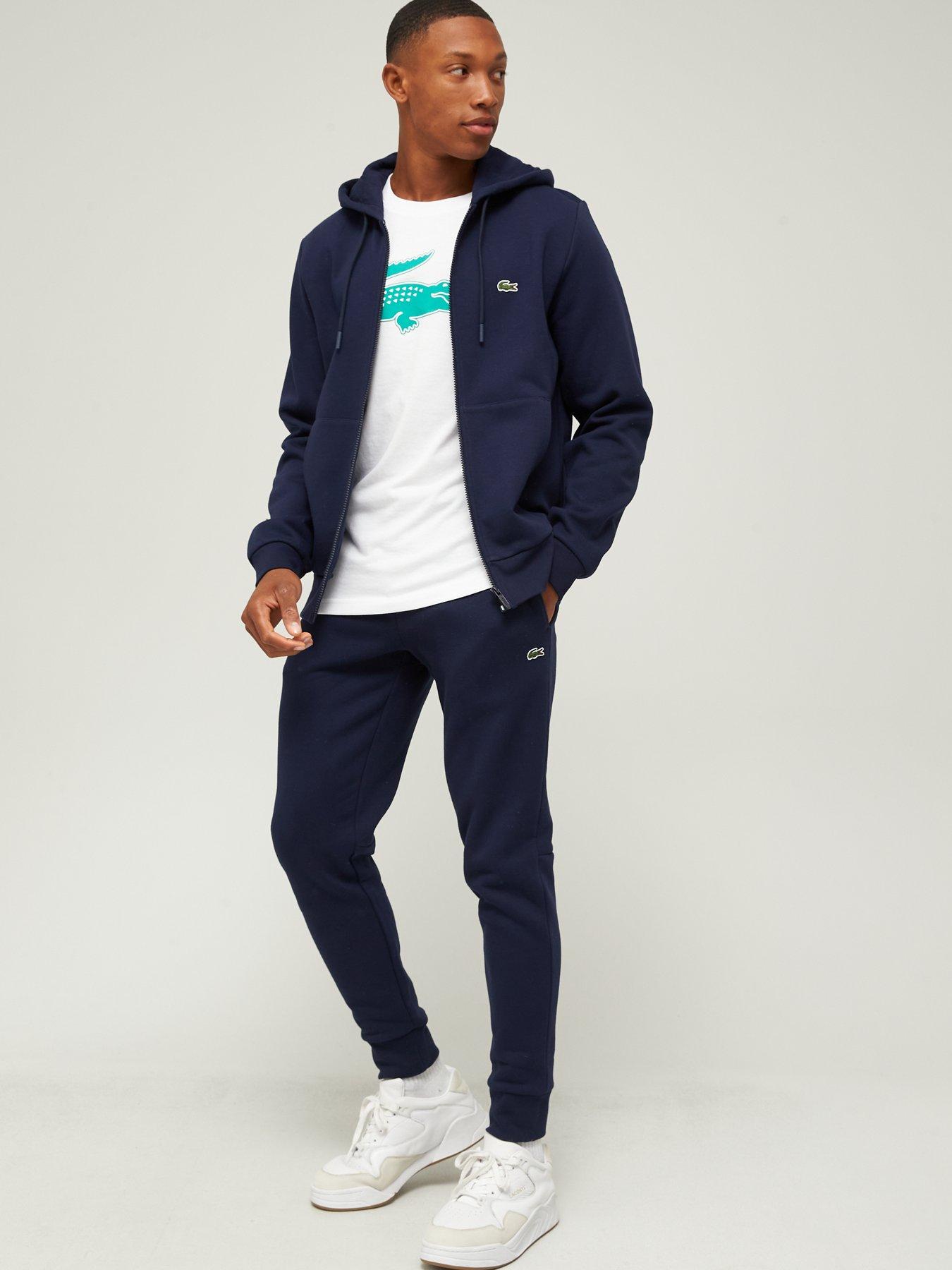 Lacoste Fleece Jersey Zip Through Hoodie Dark Blue very