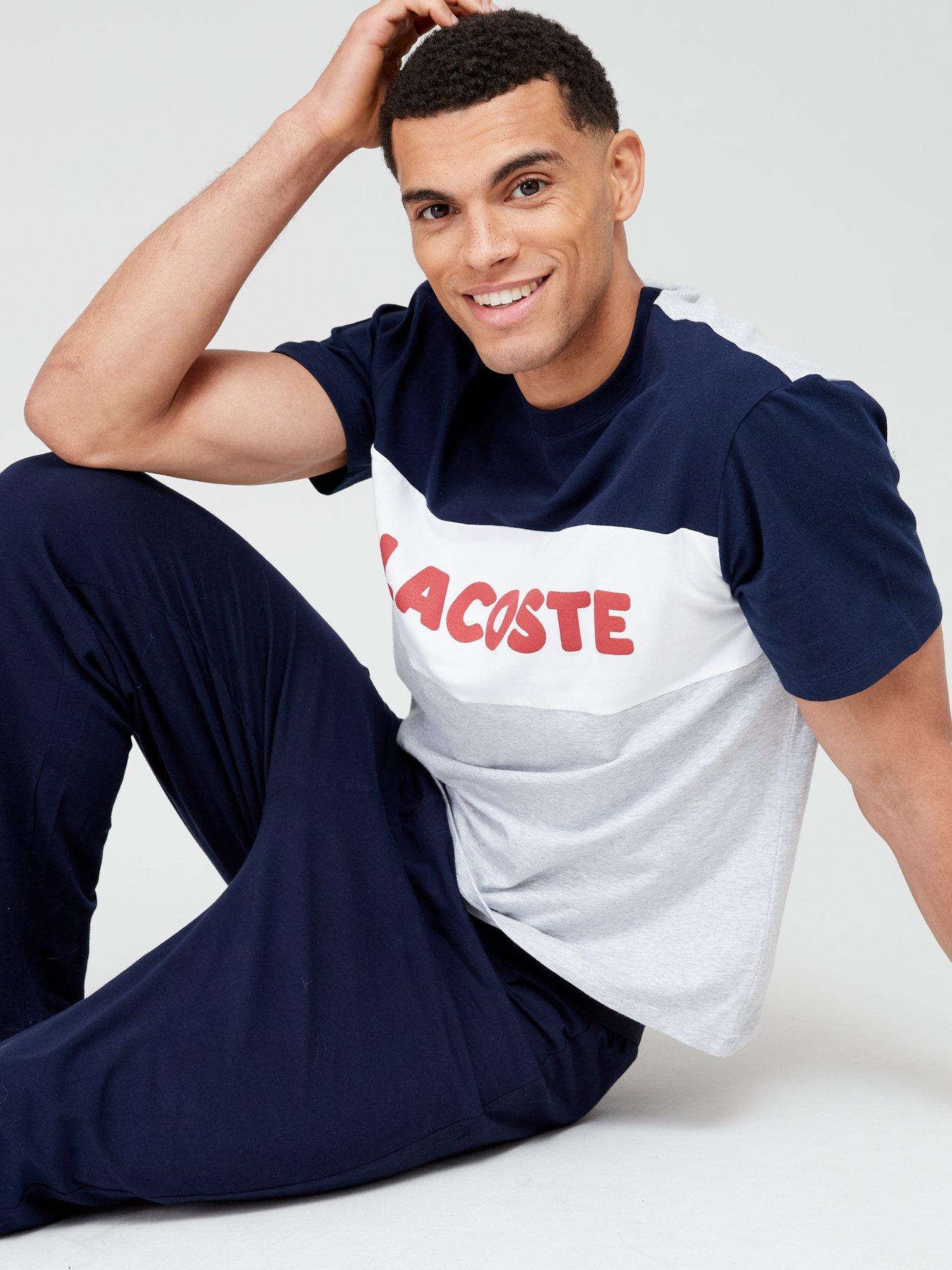 Lacoste Logo Lounge Set Navy Grey